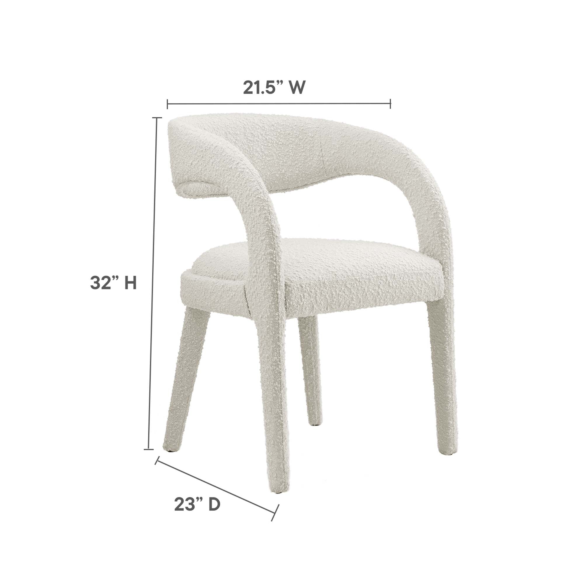 Pinnacle Boucle Upholstered Dining Chair Set of Two