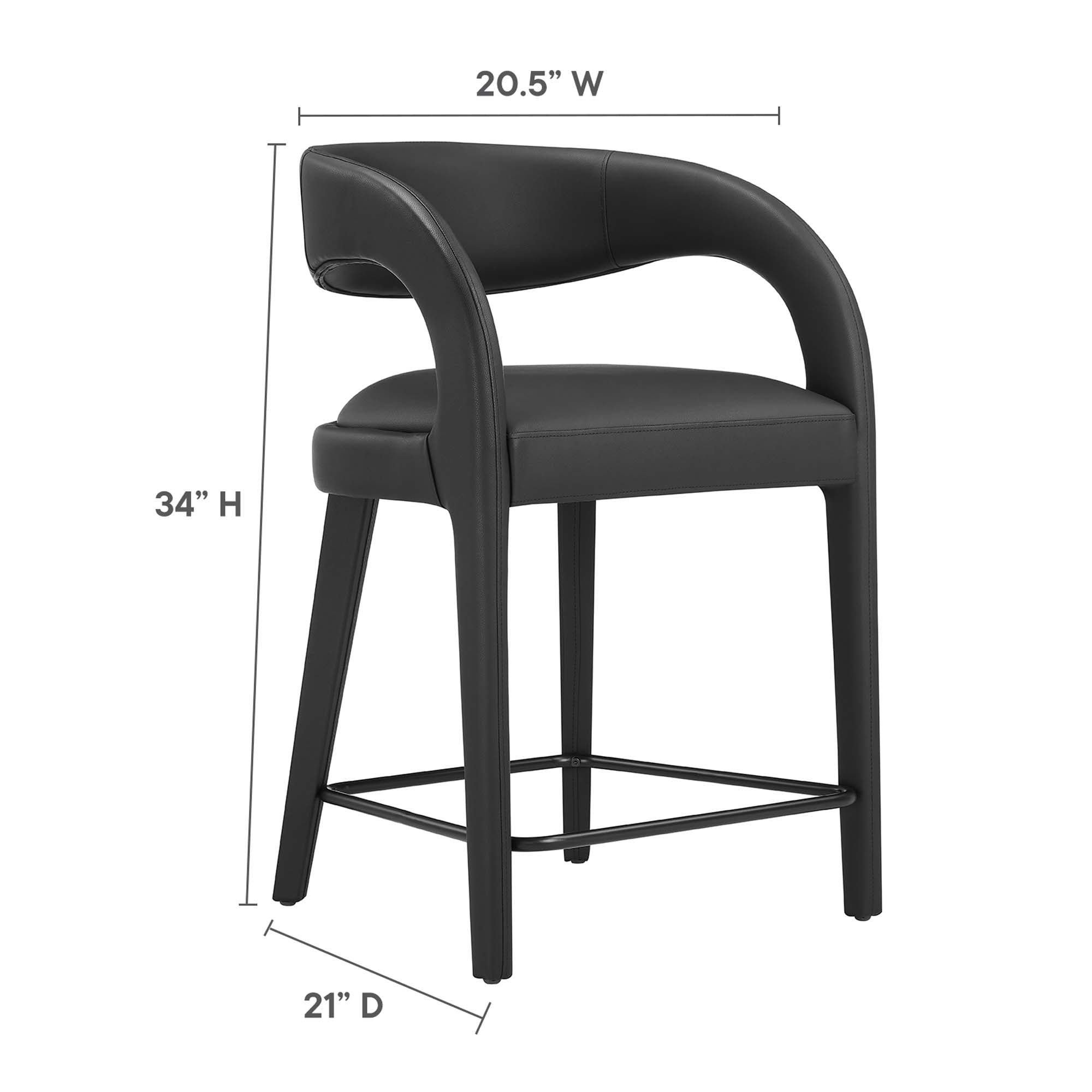 Pinnacle Vegan Leather Counter Stool Set of Two