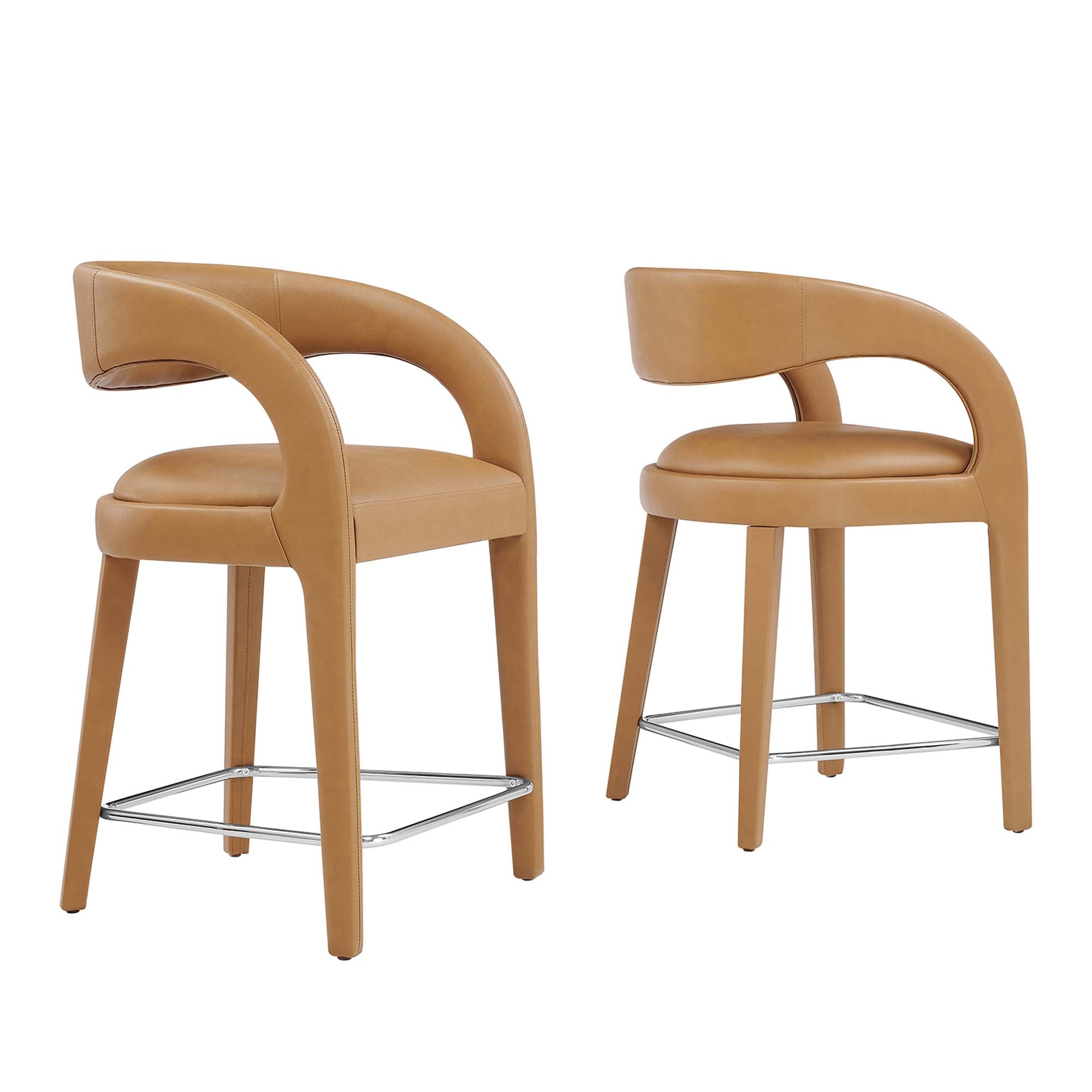 Pinnacle Vegan Leather Counter Stool Set of Two