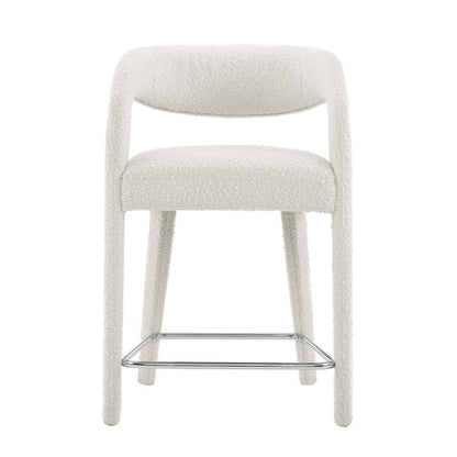 Pinnacle Boucle Upholstered Counter Stool Set of Two