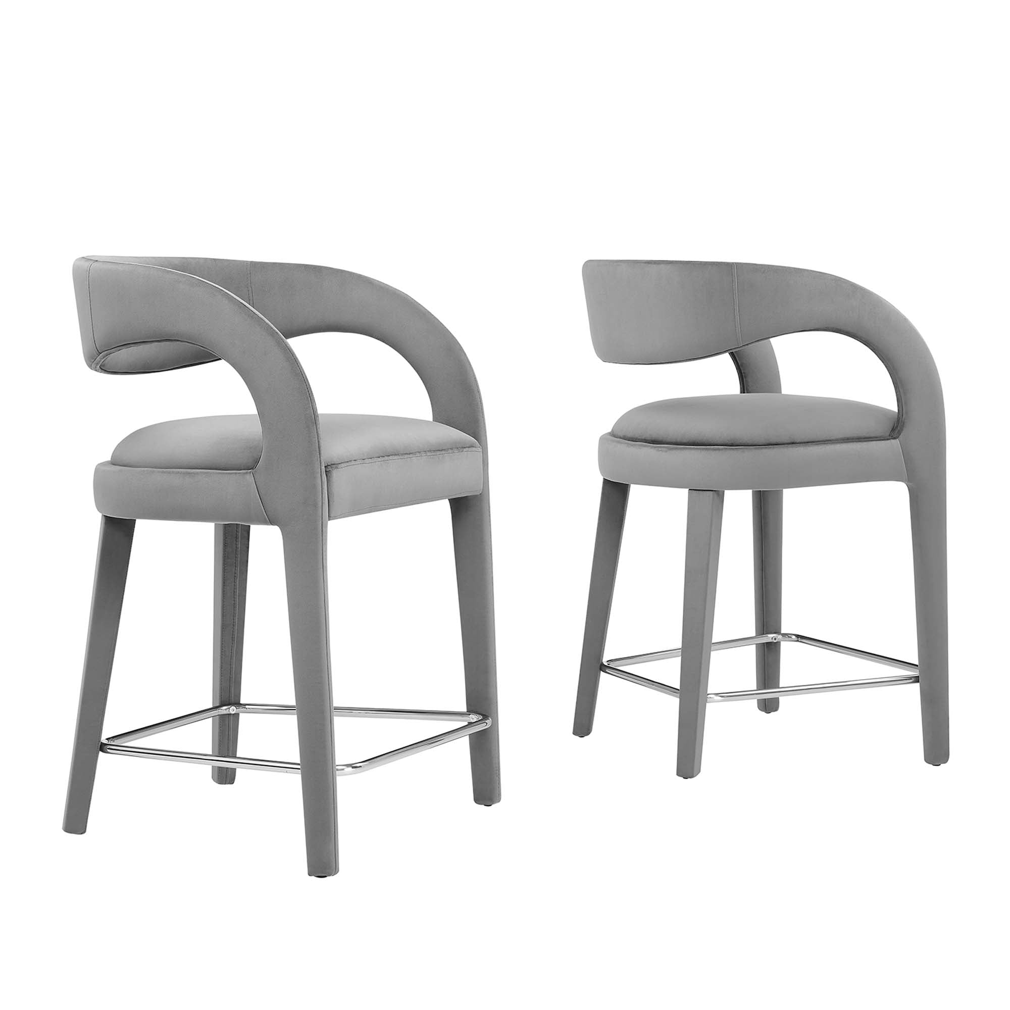 Pinnacle Performance Velvet Counter Stool Set of Two