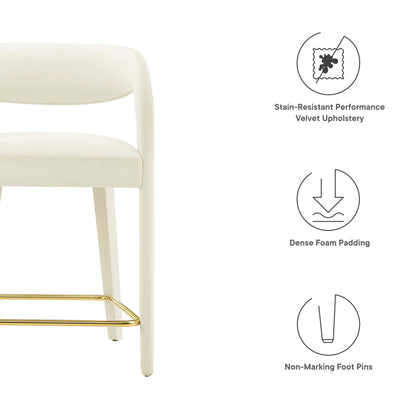 Pinnacle Performance Velvet Counter Stool Set of Two