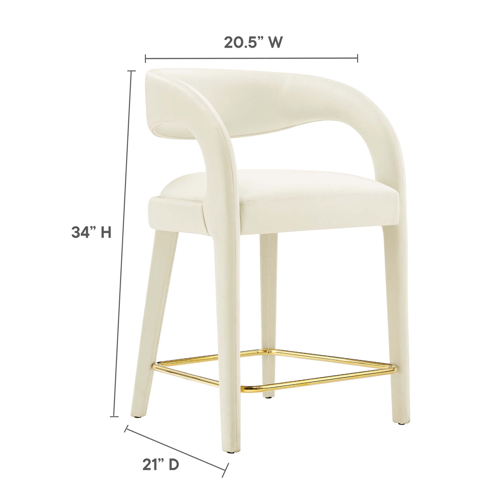 Pinnacle Performance Velvet Counter Stool Set of Two