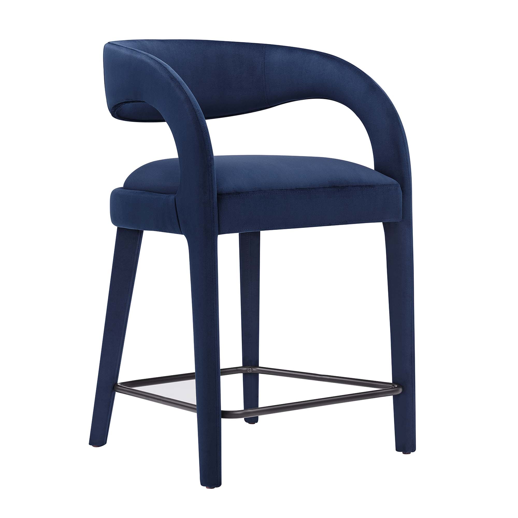 Pinnacle Performance Velvet Counter Stool Set of Two