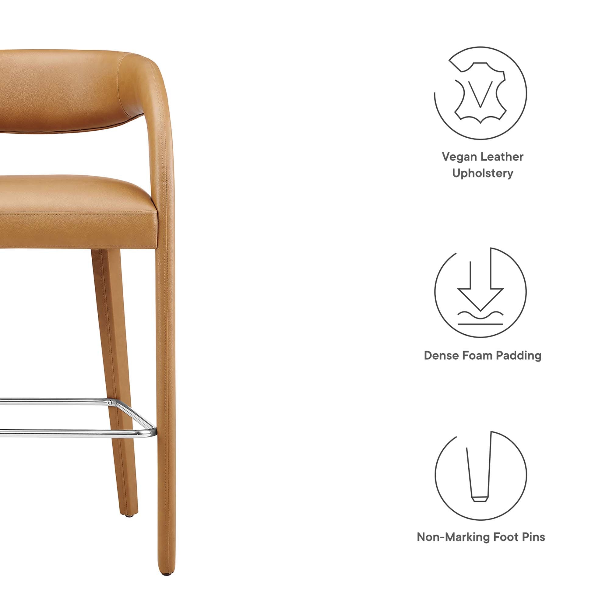 Pinnacle Vegan Leather Bar Stool Set of Two