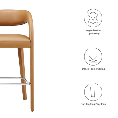 Pinnacle Vegan Leather Bar Stool Set of Two