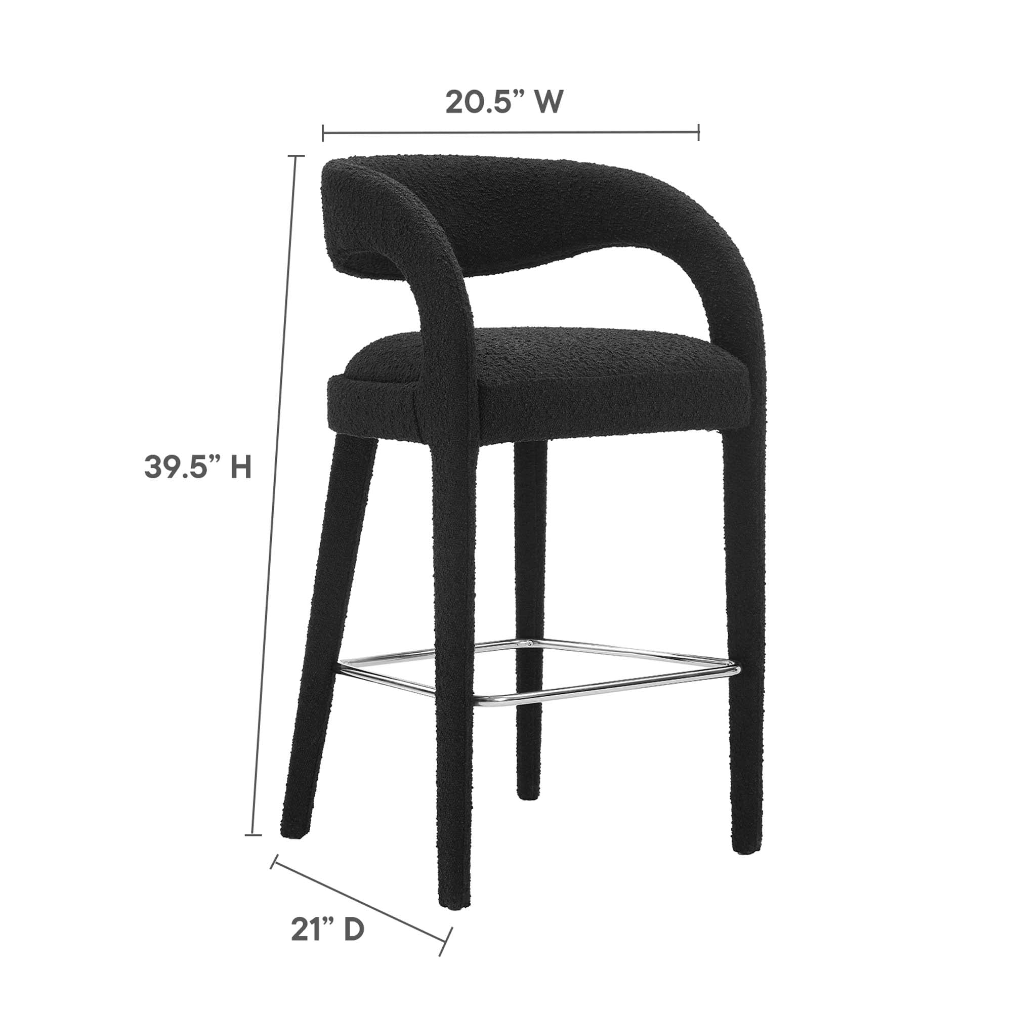 Pinnacle Boucle Upholstered Bar Stool Set of Two