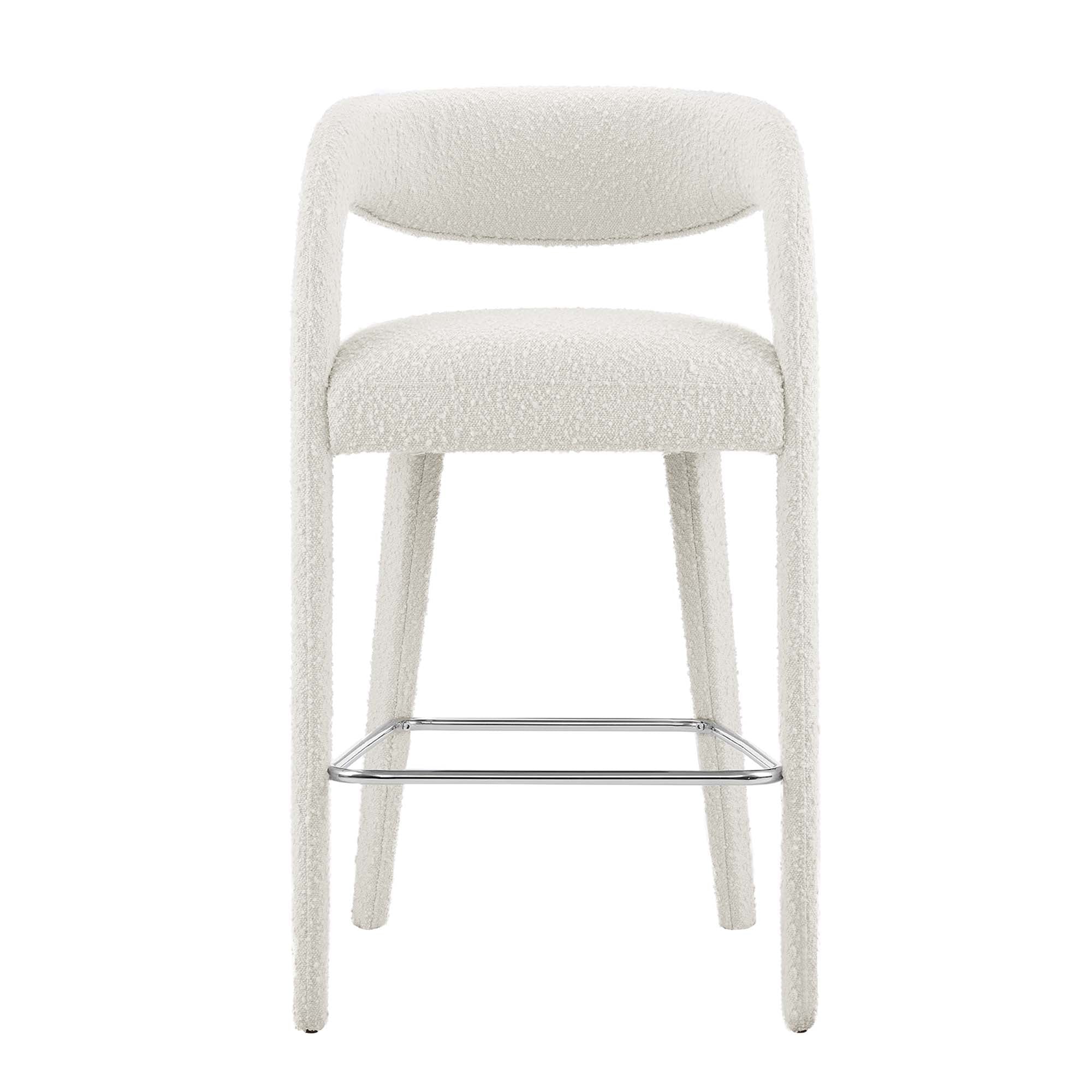 Pinnacle Boucle Upholstered Bar Stool Set of Two