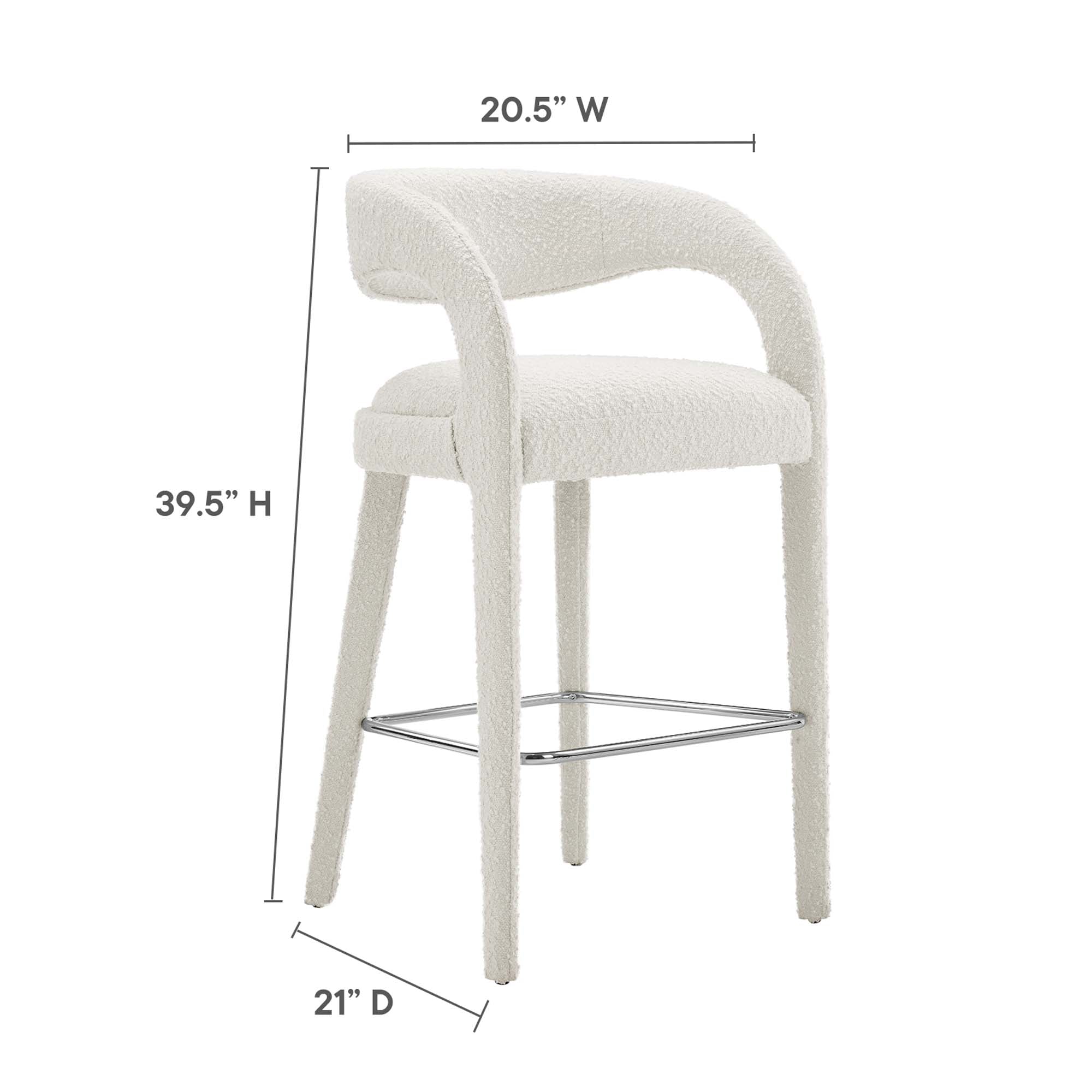 Pinnacle Boucle Upholstered Bar Stool Set of Two