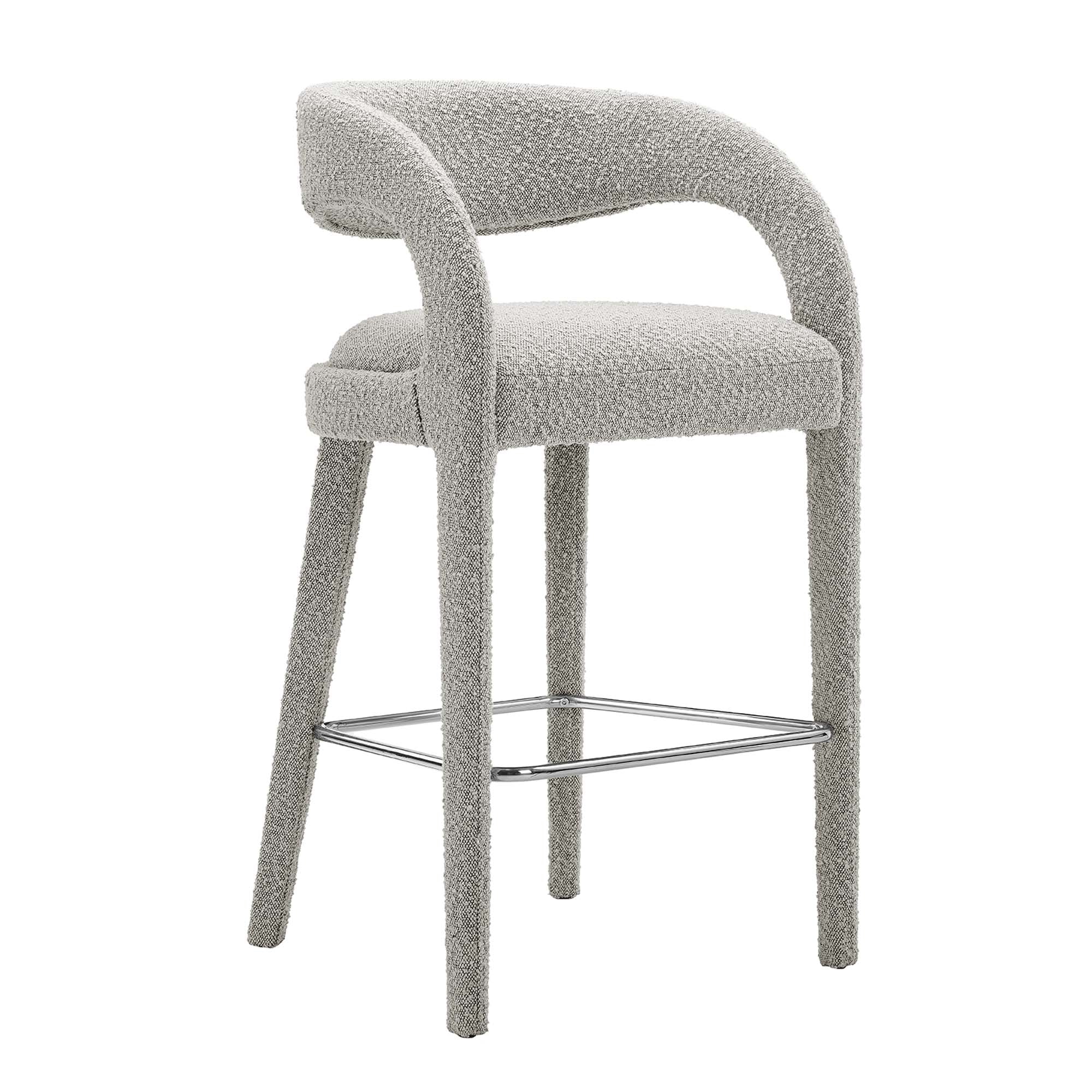 Pinnacle Boucle Upholstered Bar Stool Set of Two