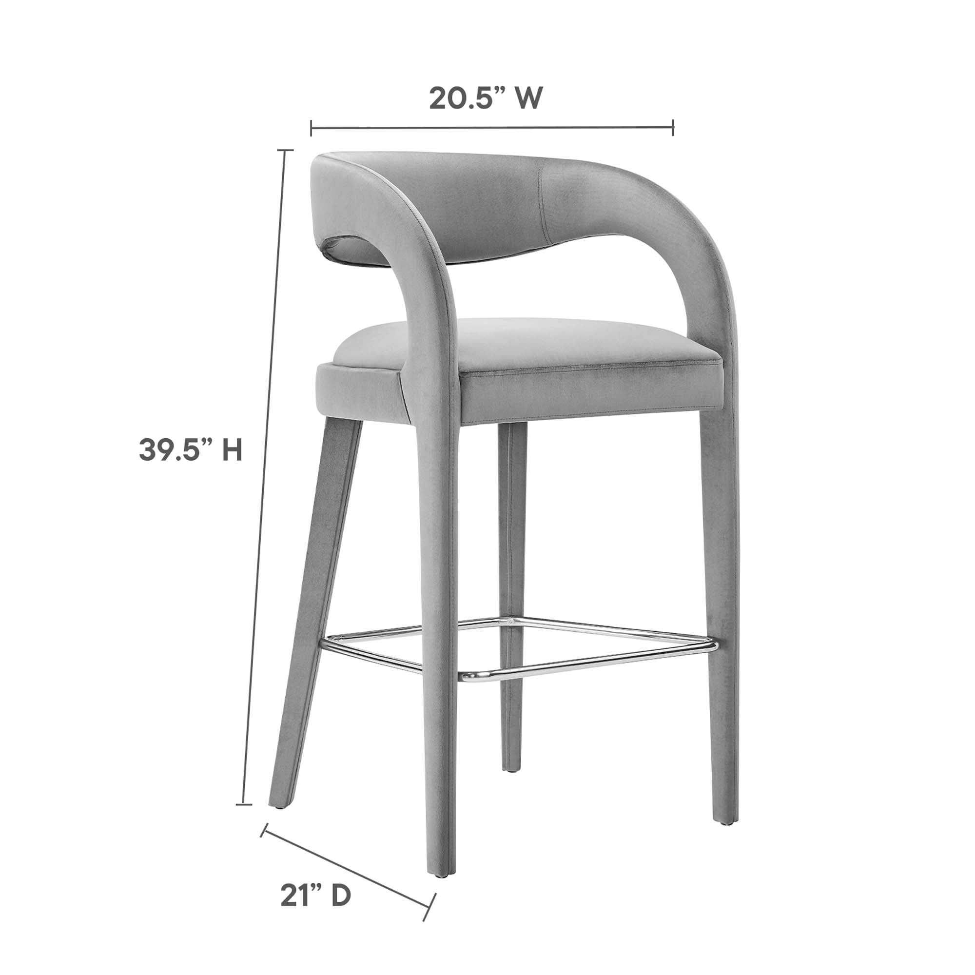 Pinnacle Performance Velvet Bar Stool Set of Two