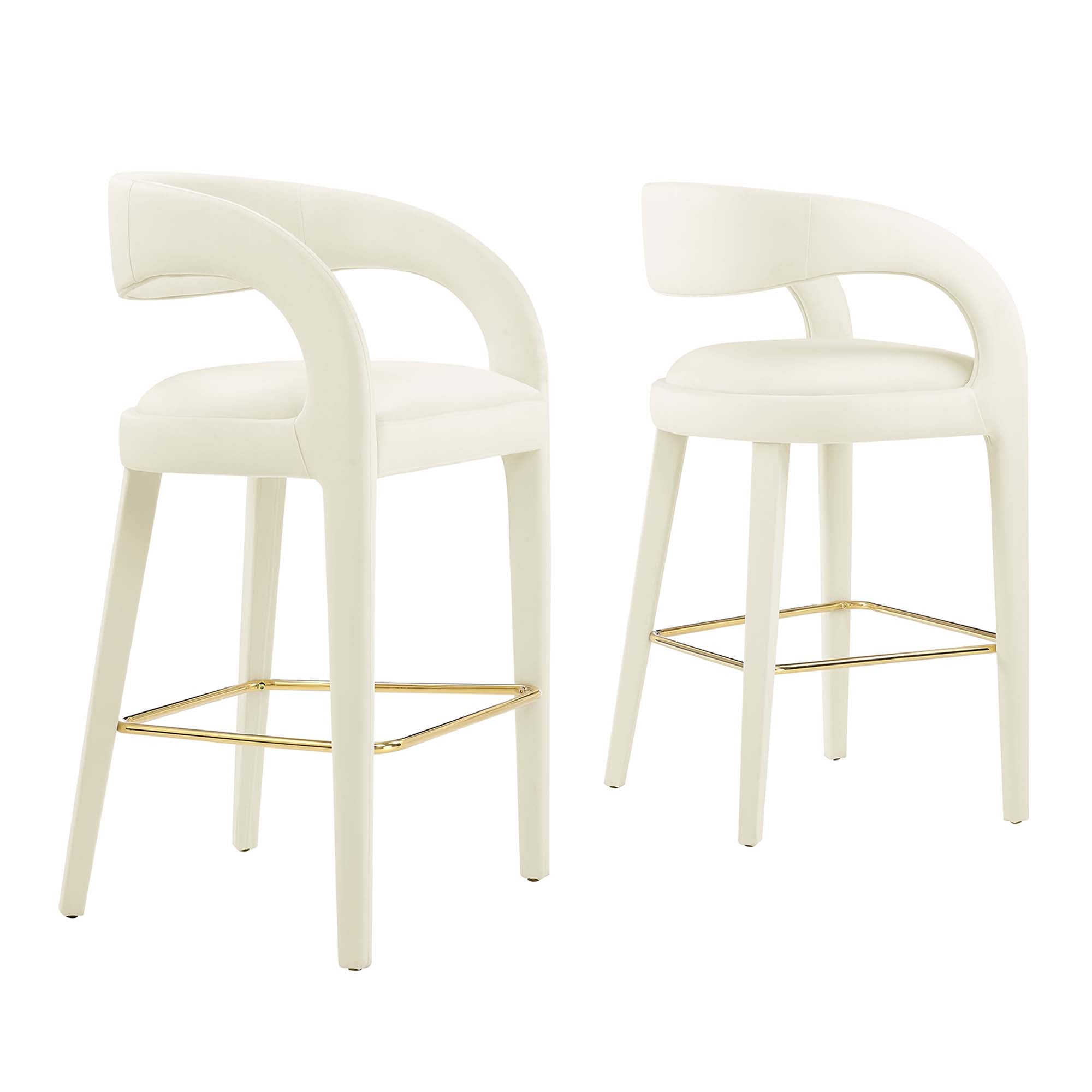 Pinnacle Performance Velvet Bar Stool Set of Two