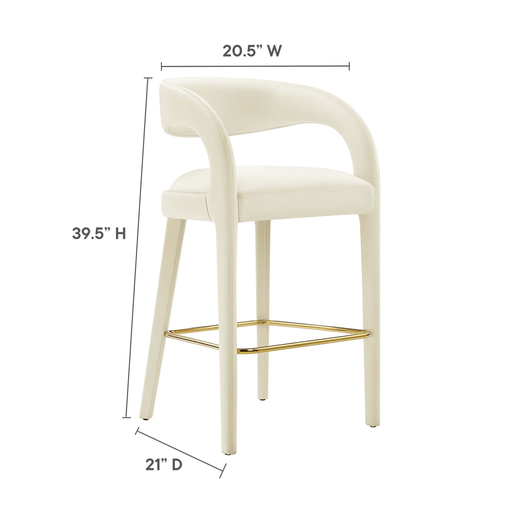 Pinnacle Performance Velvet Bar Stool Set of Two