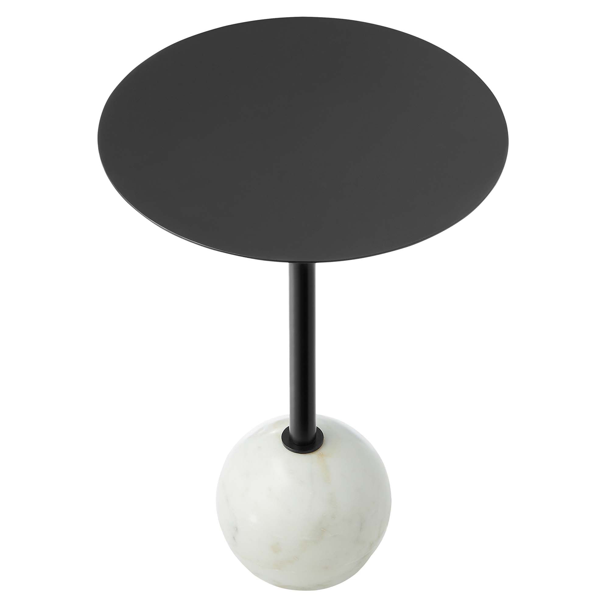 Aliza Round White Marble Side Table