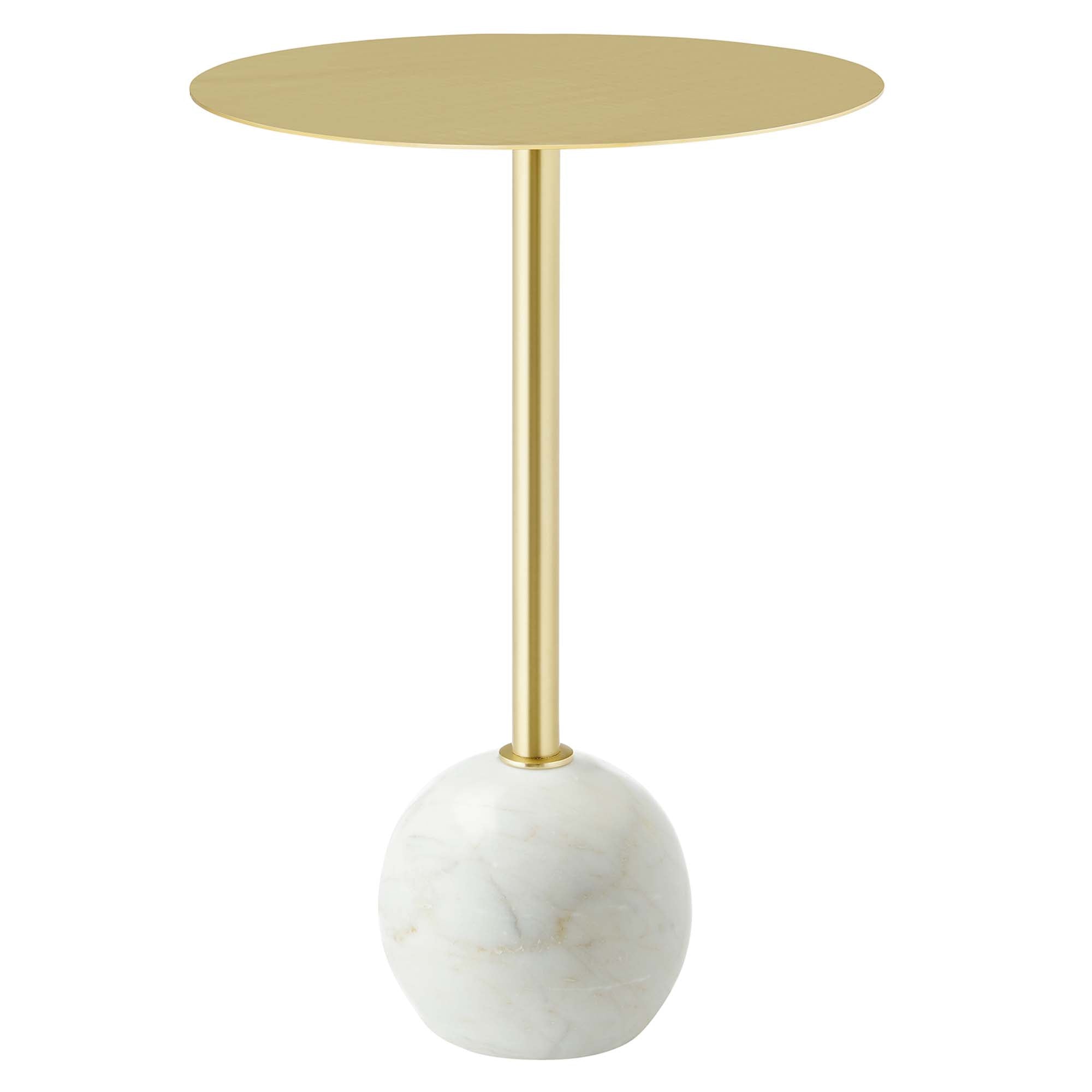 Aliza Round White Marble Side Table