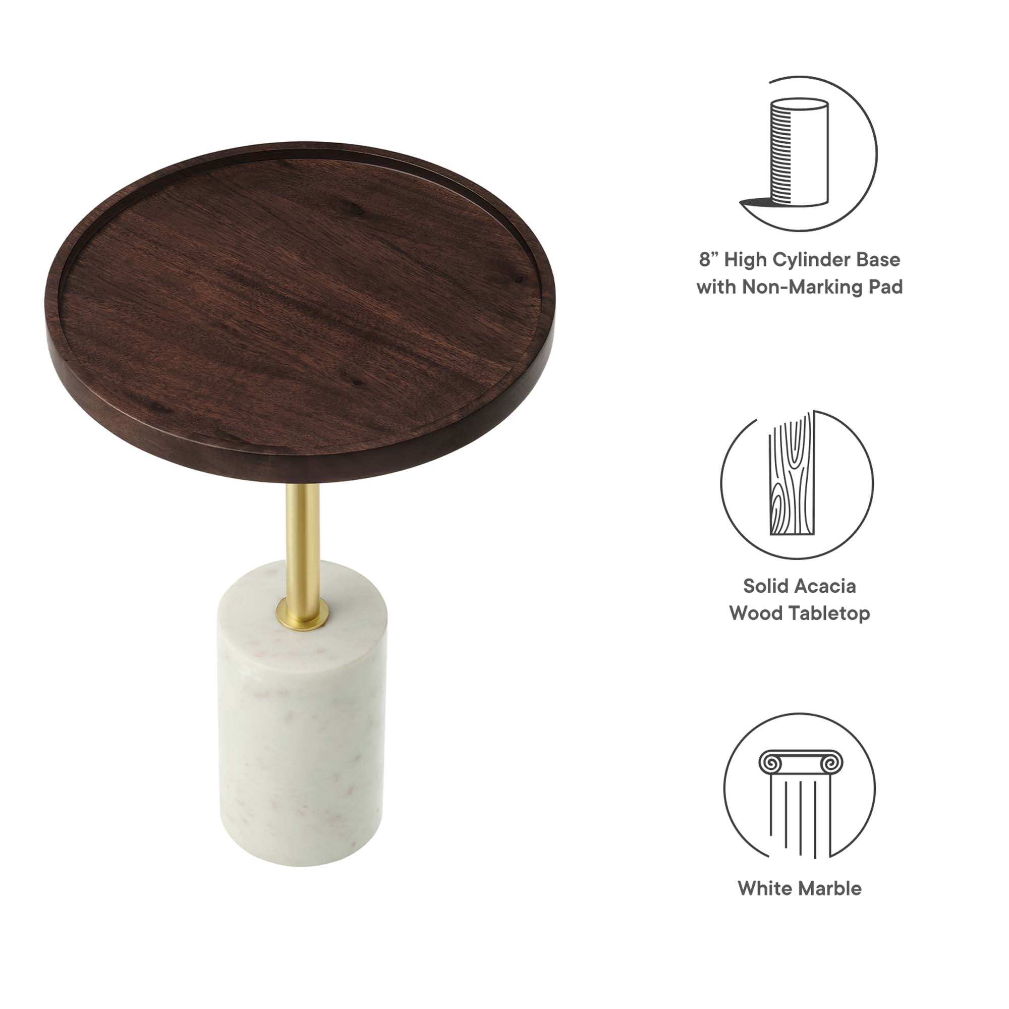 Amina Round Acacia Wood Side Table