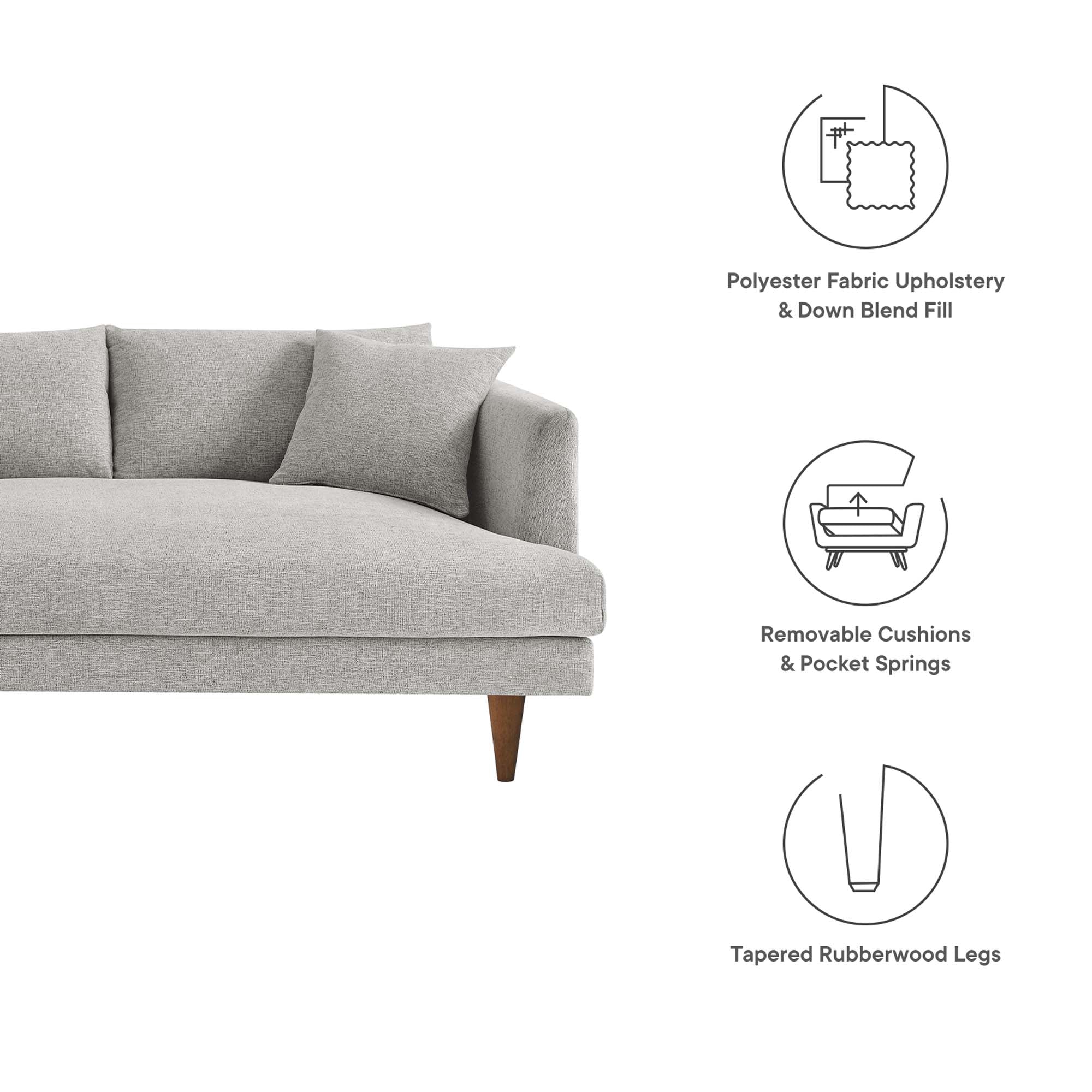 Zoya Left-Facing Down Filled Overstuffed Sectional Sofa