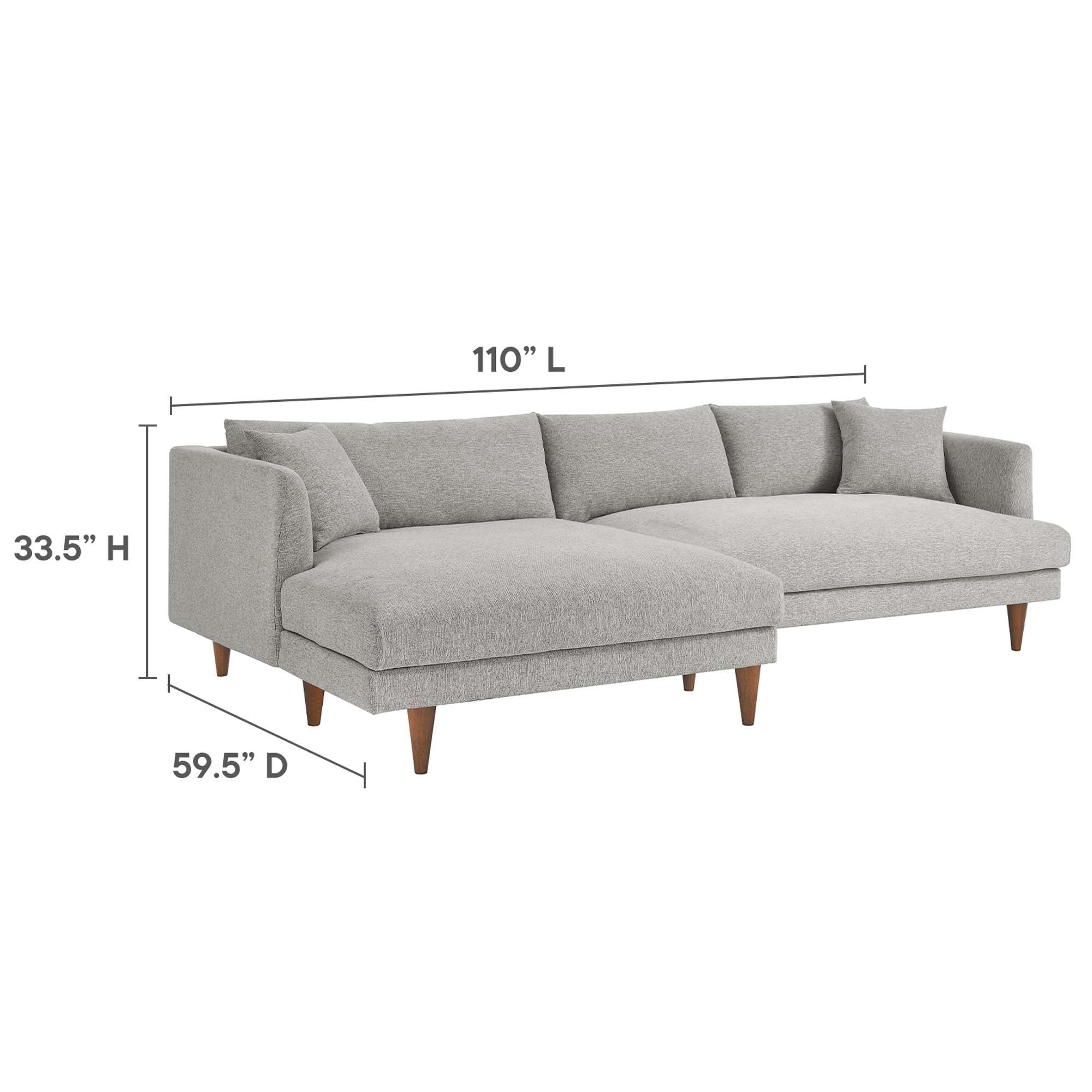 Zoya Left-Facing Down Filled Overstuffed Sectional Sofa