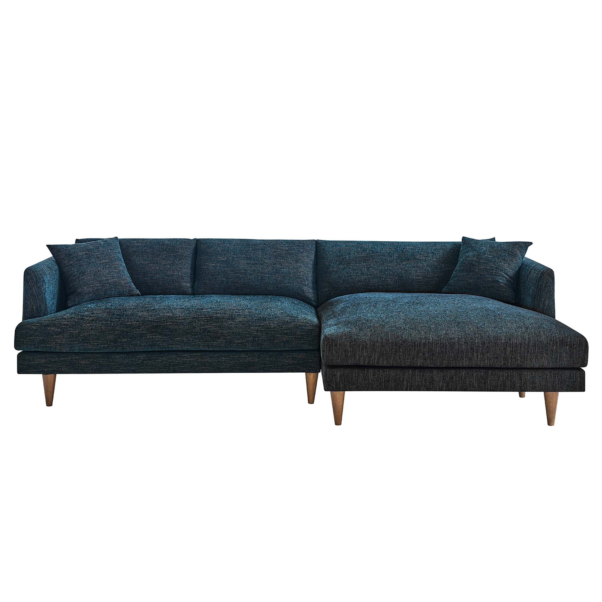 Zoya Right-Facing Down Filled Overstuffed Sectional Sofa