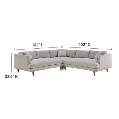 Zoya Down Filled Overstuffed 3 Piece Sectional Sofa
