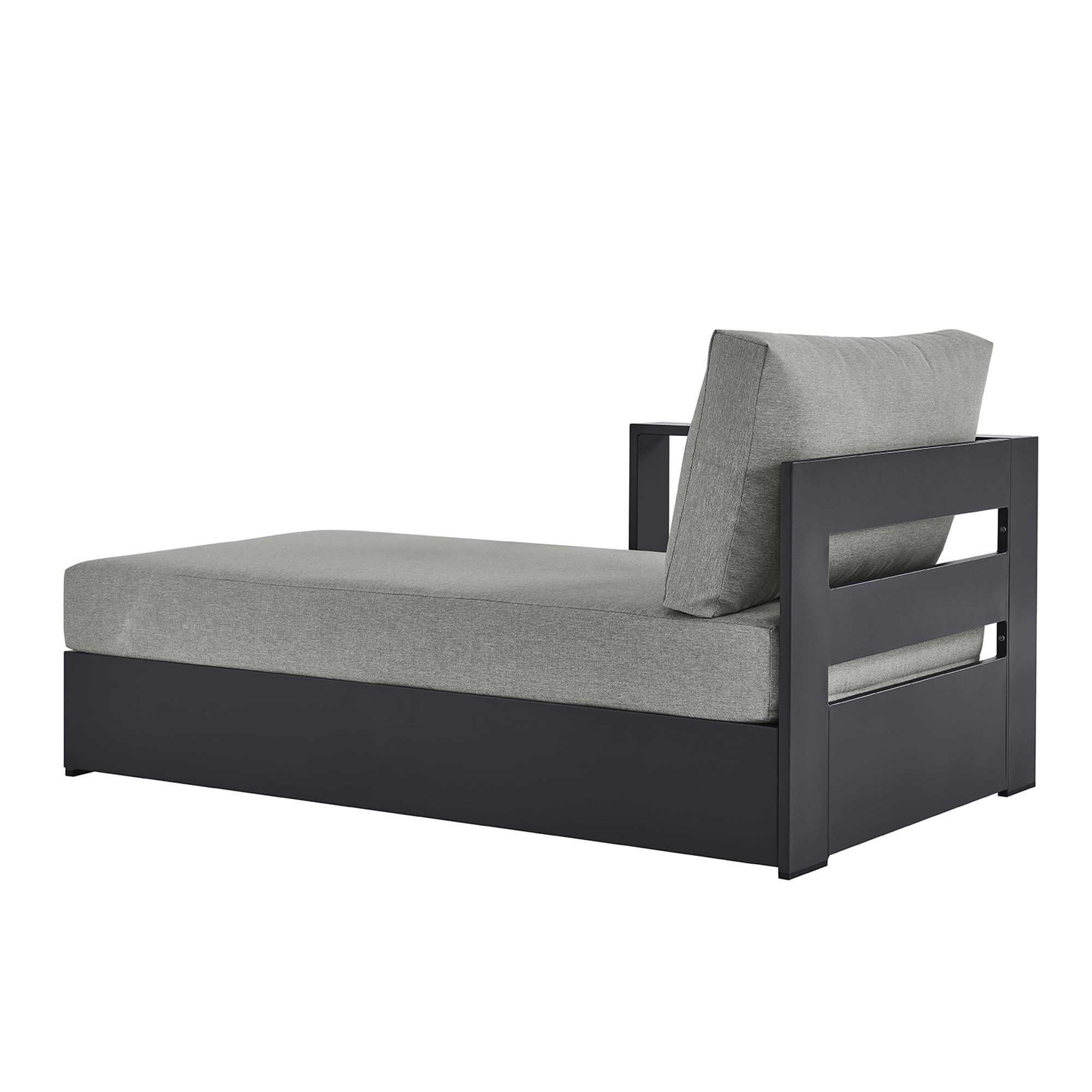 Tahoe Outdoor Patio Powder-Coated Aluminum Modular Left-Facing Chaise Lounge