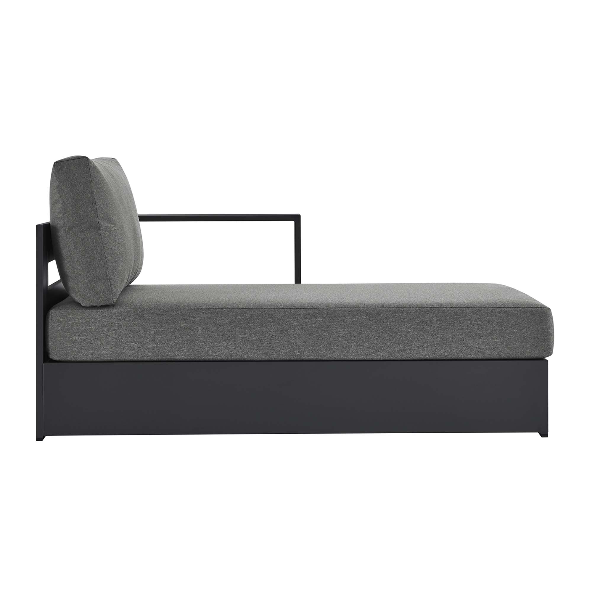 Tahoe Outdoor Patio Powder-Coated Aluminum Modular Right-Facing Chaise Lounge