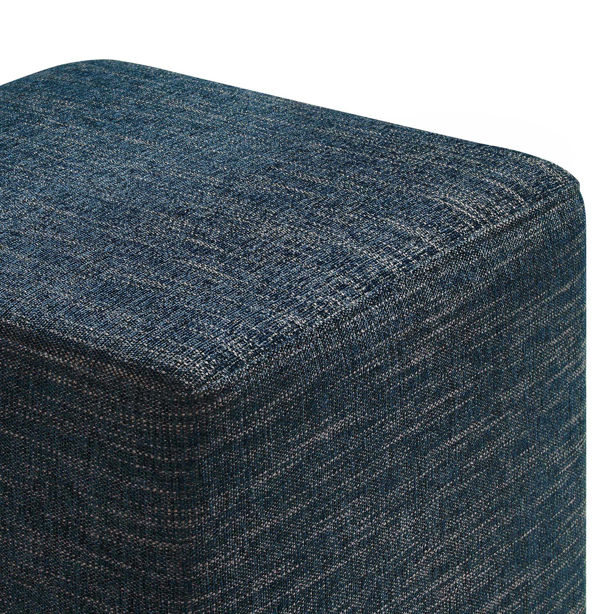 Callum 17" Square Woven Heathered Fabric Upholstered Ottoman