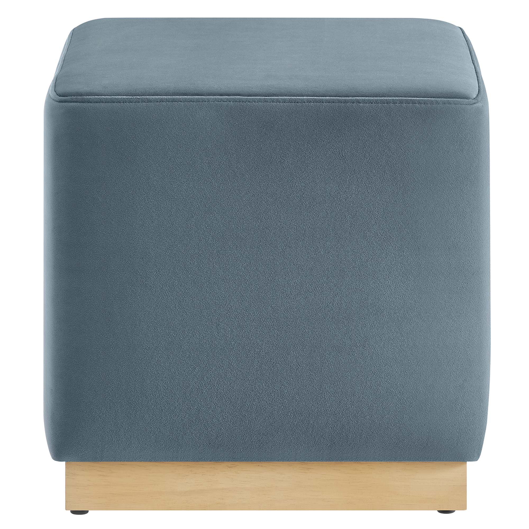 Tilden 17" Square Performance Velvet Upholstered Ottoman