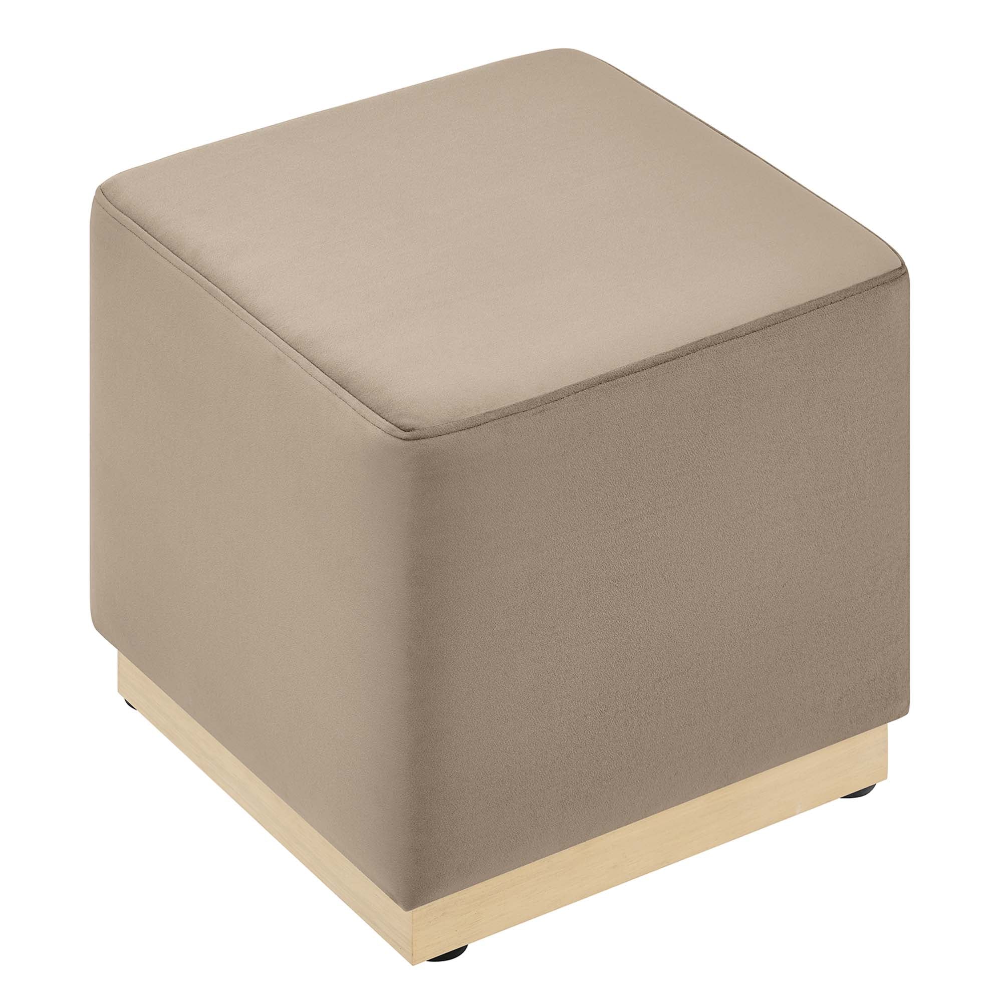 Tilden 17" Square Performance Velvet Upholstered Ottoman