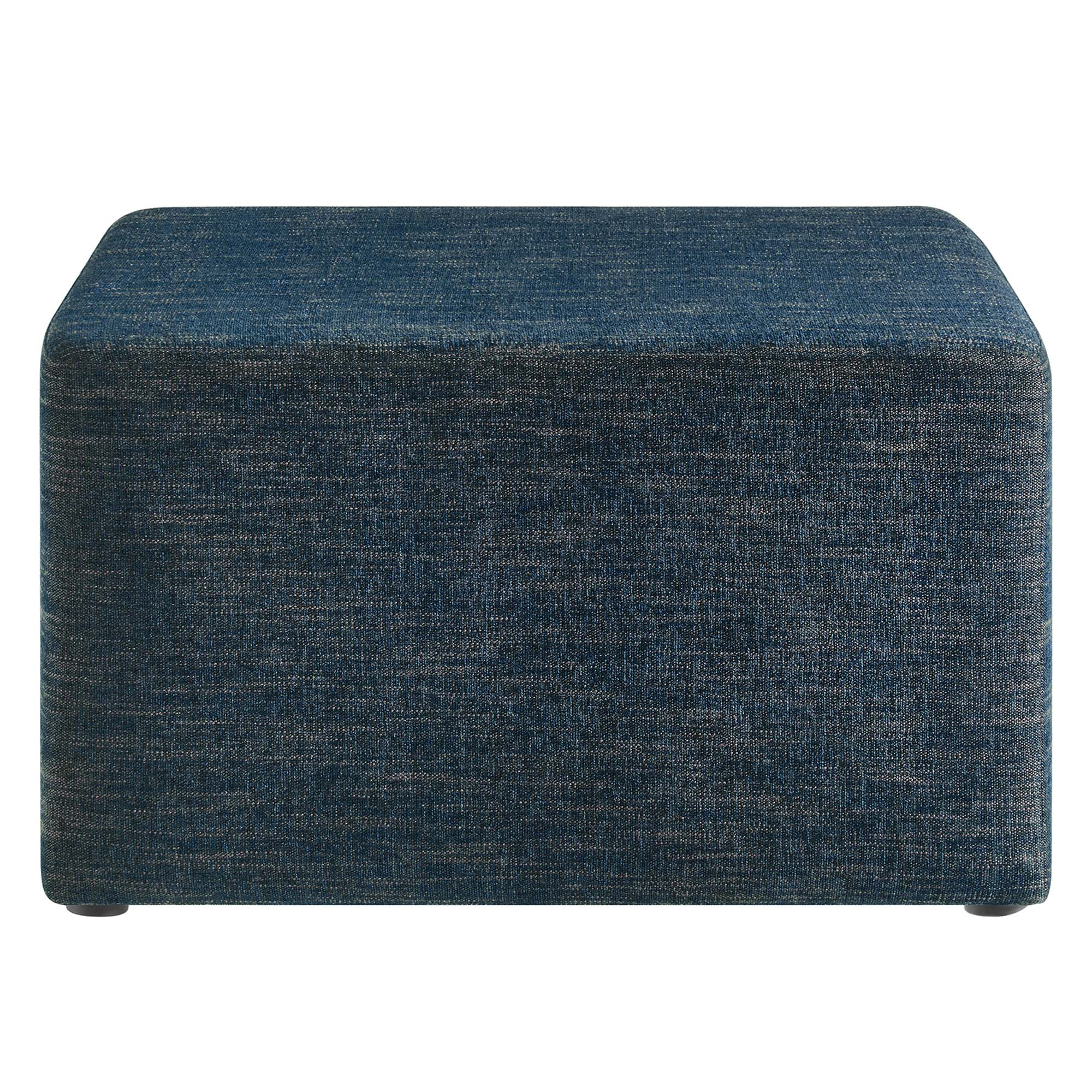 Callum Large 28" Square Woven Heathered Fabric Upholstered Ottoman