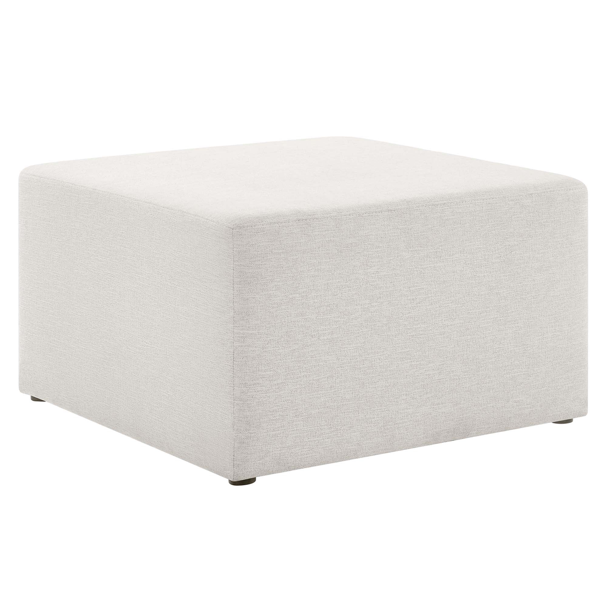 Callum Large 28" Square Woven Heathered Fabric Upholstered Ottoman