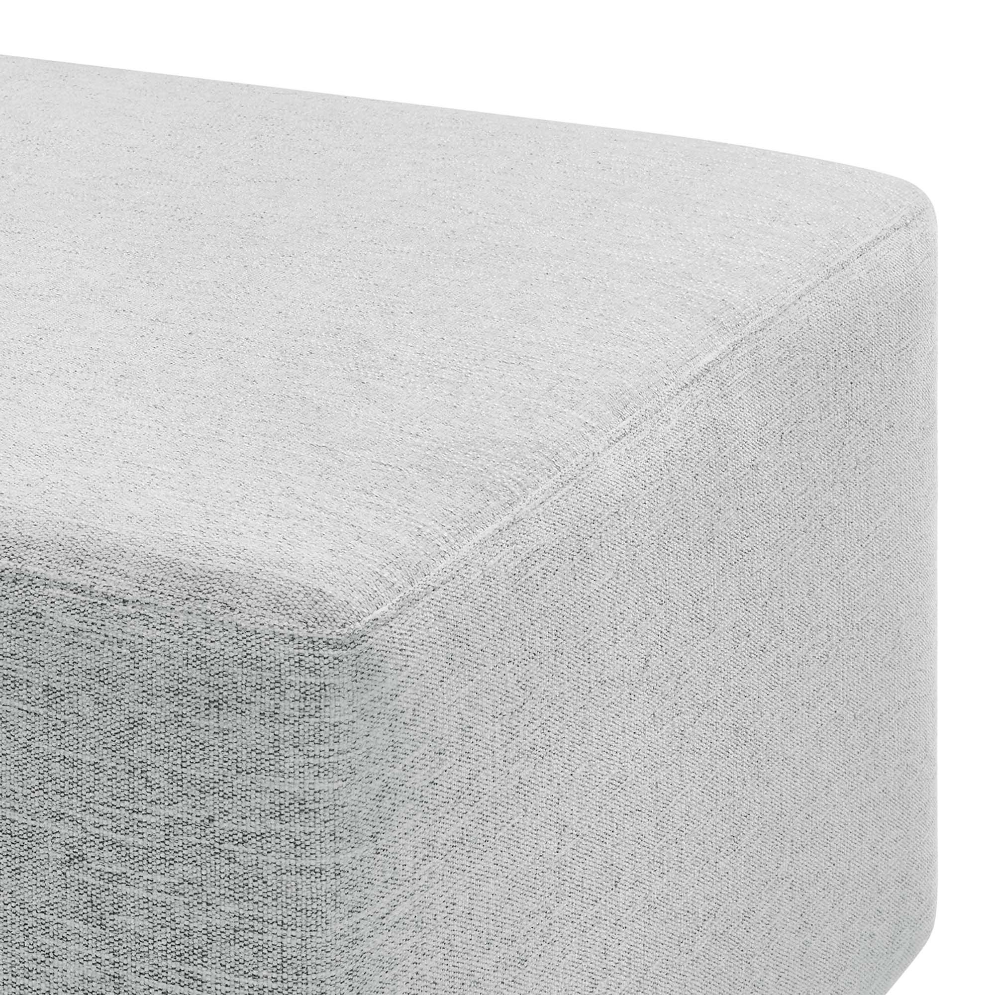 Callum Large 28" Square Woven Heathered Fabric Upholstered Ottoman