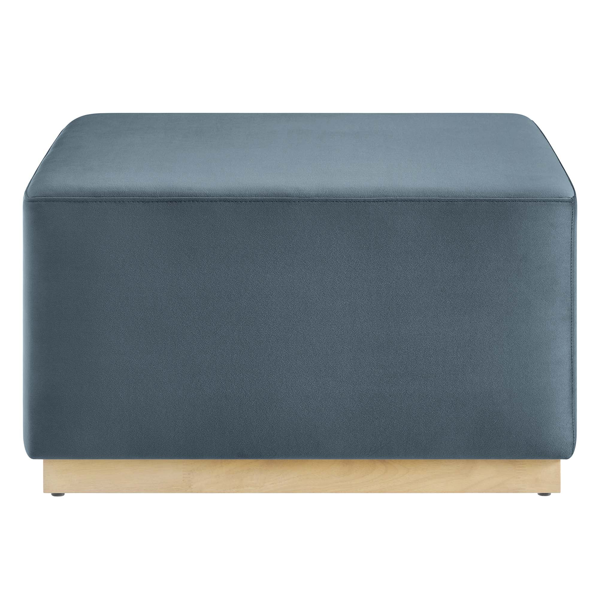 Tilden Large 28" Square Performance Velvet Upholstered Ottoman