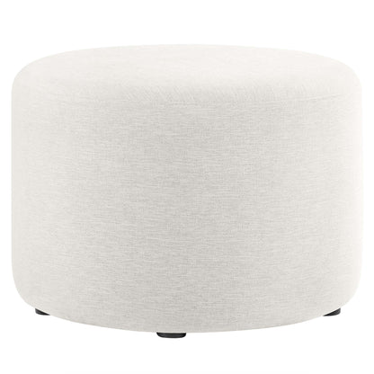 Callum Large 23" Round Woven Heathered Fabric Upholstered Ottoman