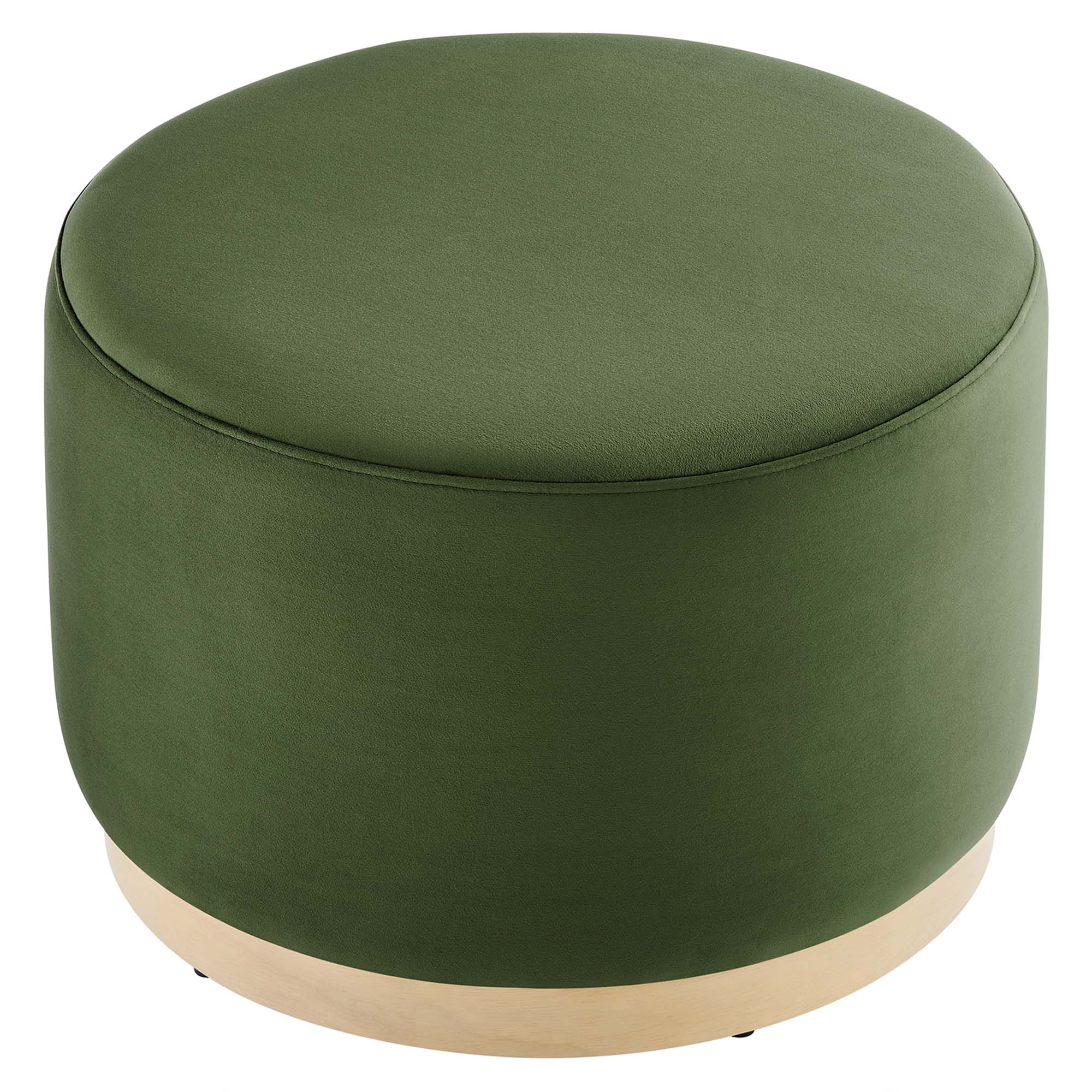 Tilden Large 23" Round Performance Velvet Upholstered Ottoman