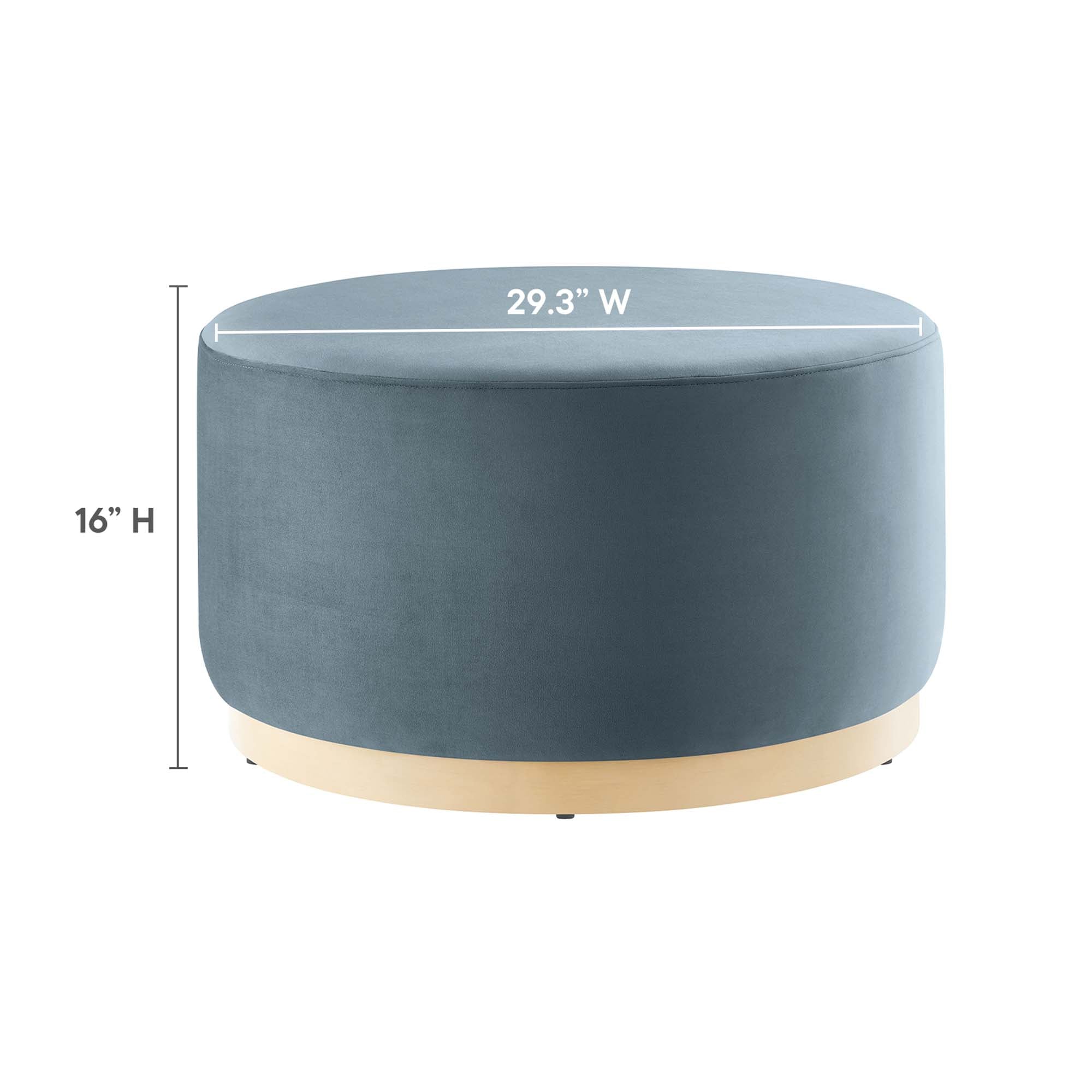 Tilden Large 29" Round Performance Velvet Upholstered Ottoman