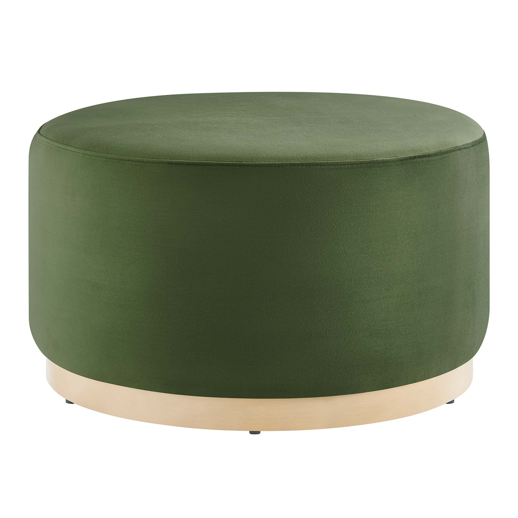 Tilden Large 29" Round Performance Velvet Upholstered Ottoman