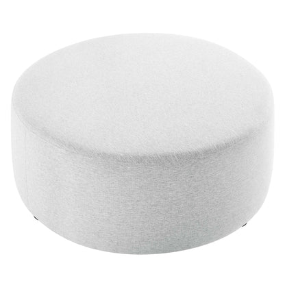 Callum Large 38" Round Woven Heathered Fabric Upholstered Ottoman