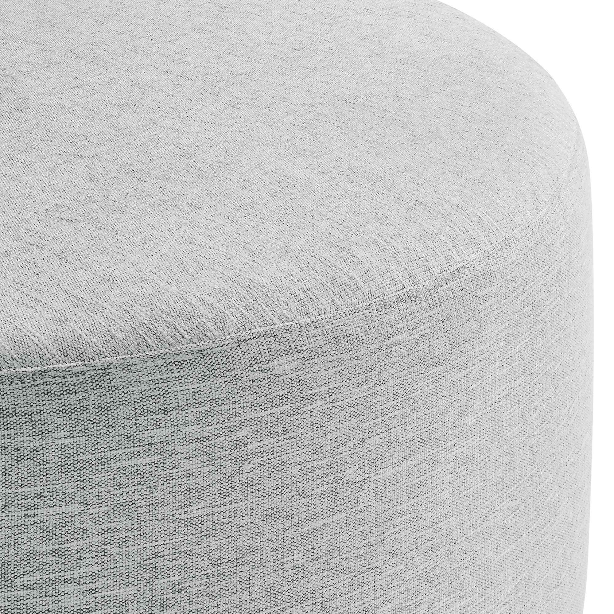 Callum Large 38" Round Woven Heathered Fabric Upholstered Ottoman