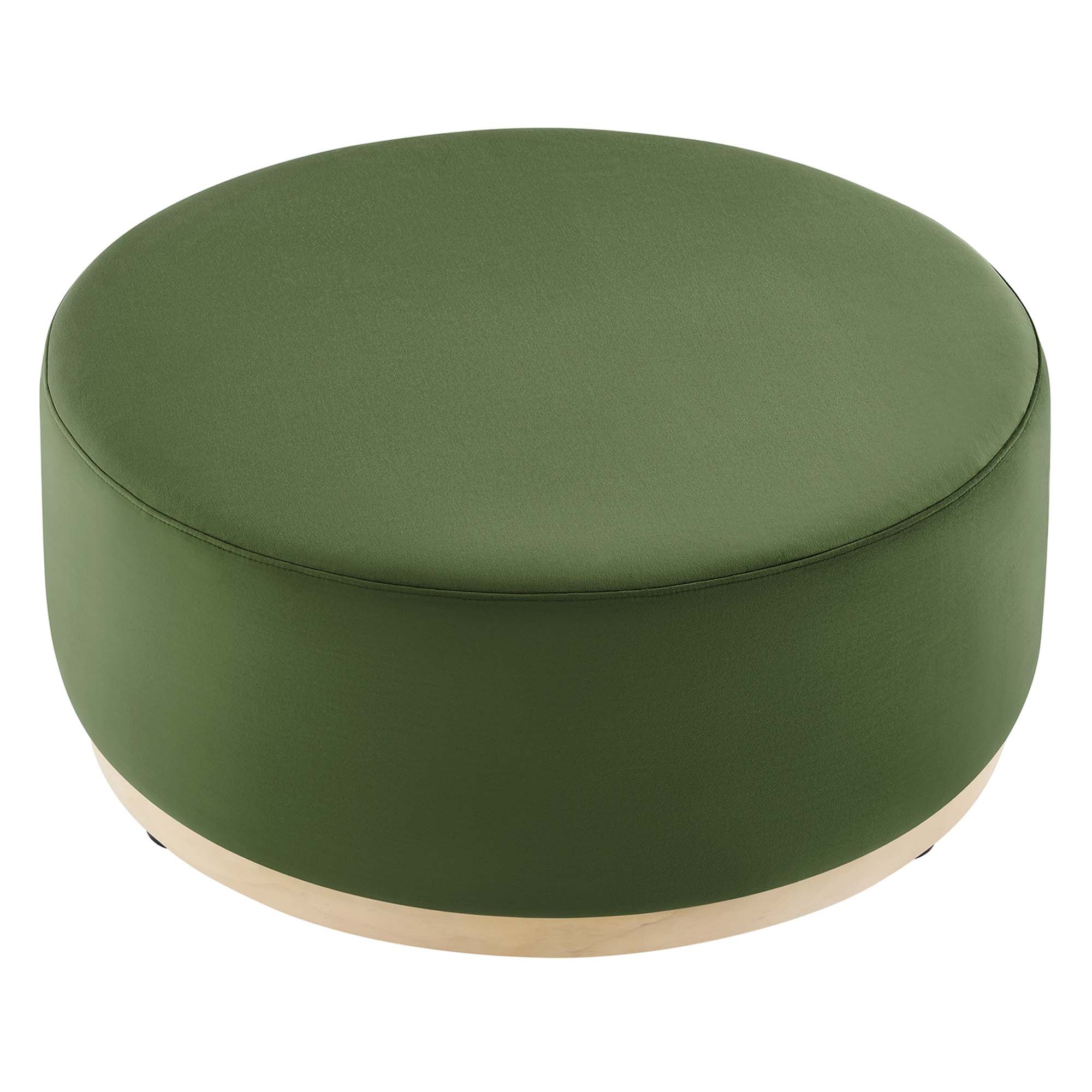 Tilden Large 38" Round Performance Velvet Upholstered Ottoman