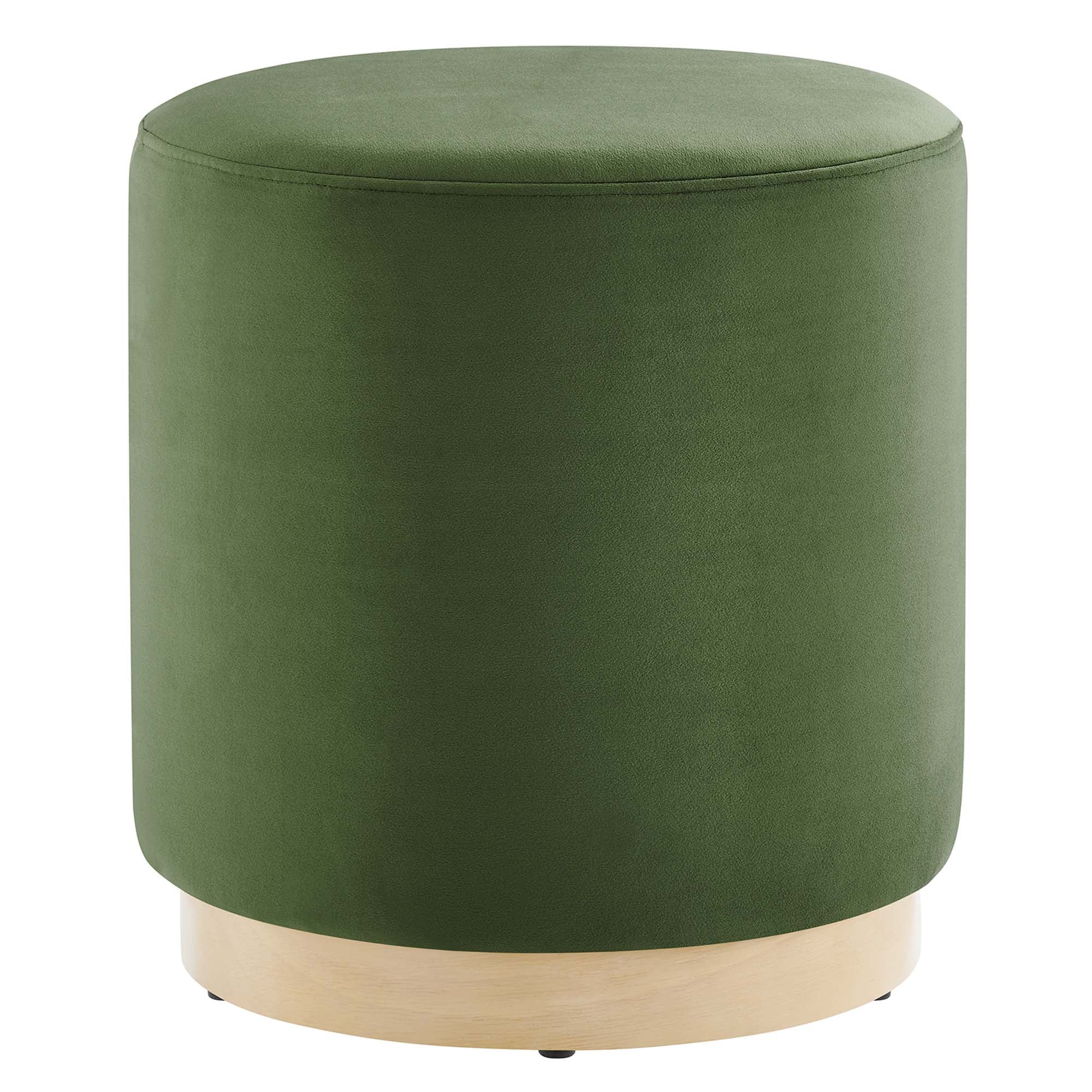 Tilden 16" Round Performance Velvet Upholstered Ottoman