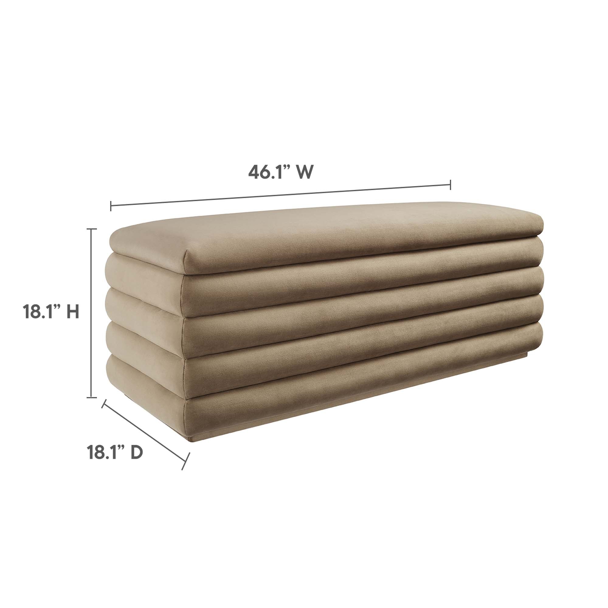 Mezzo Upholstered Performance Velvet Storage Bench