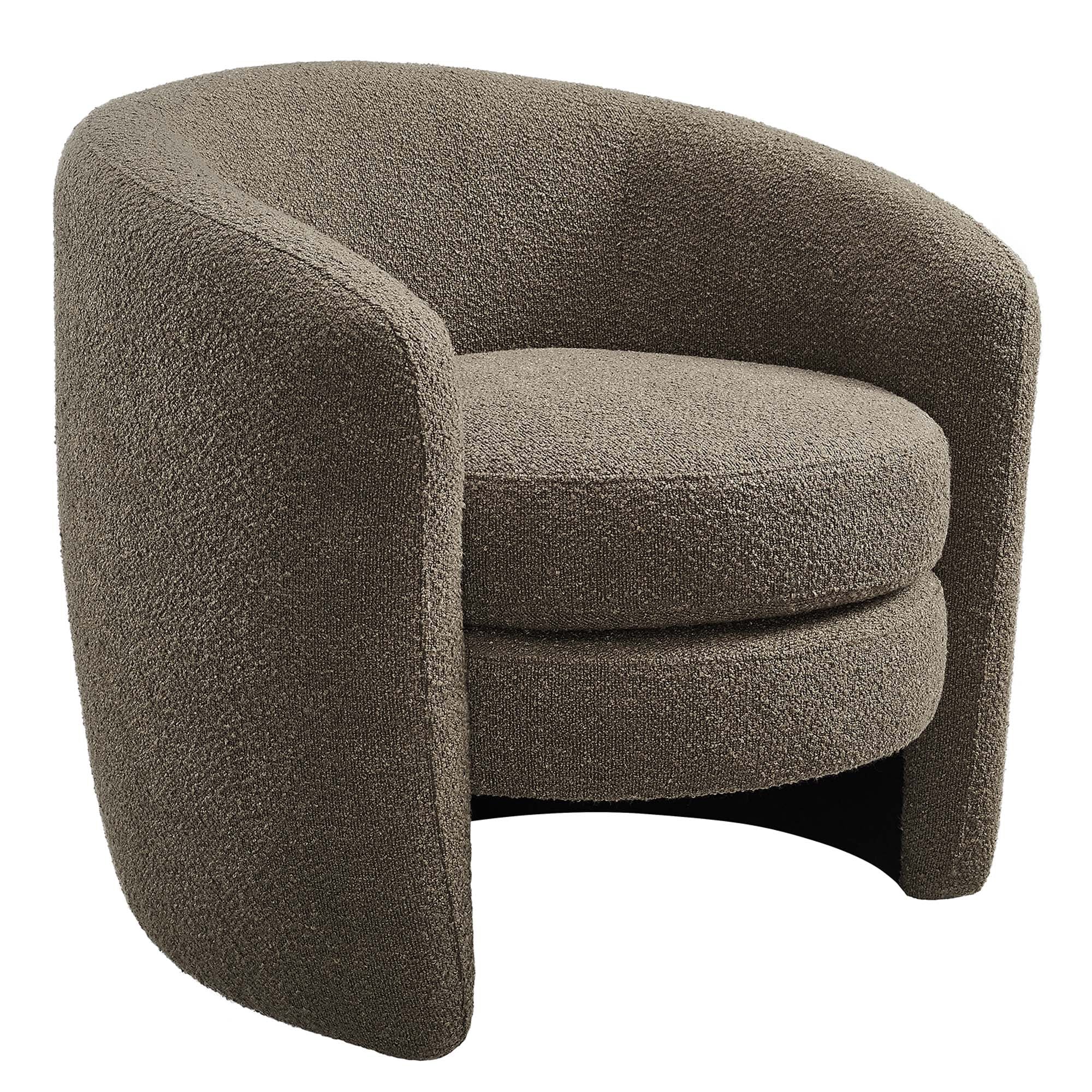 Affinity Upholstered Boucle Fabric Curved Back Armchair