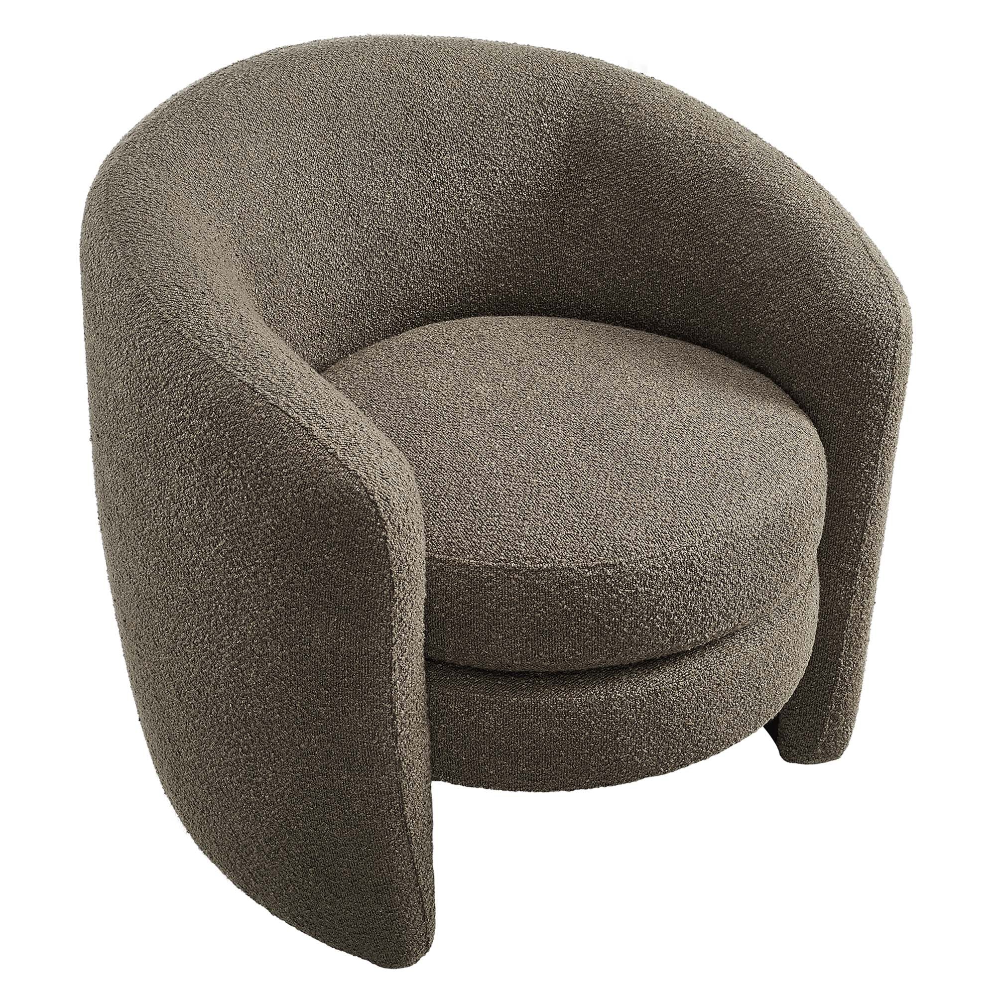 Affinity Upholstered Boucle Fabric Curved Back Armchair