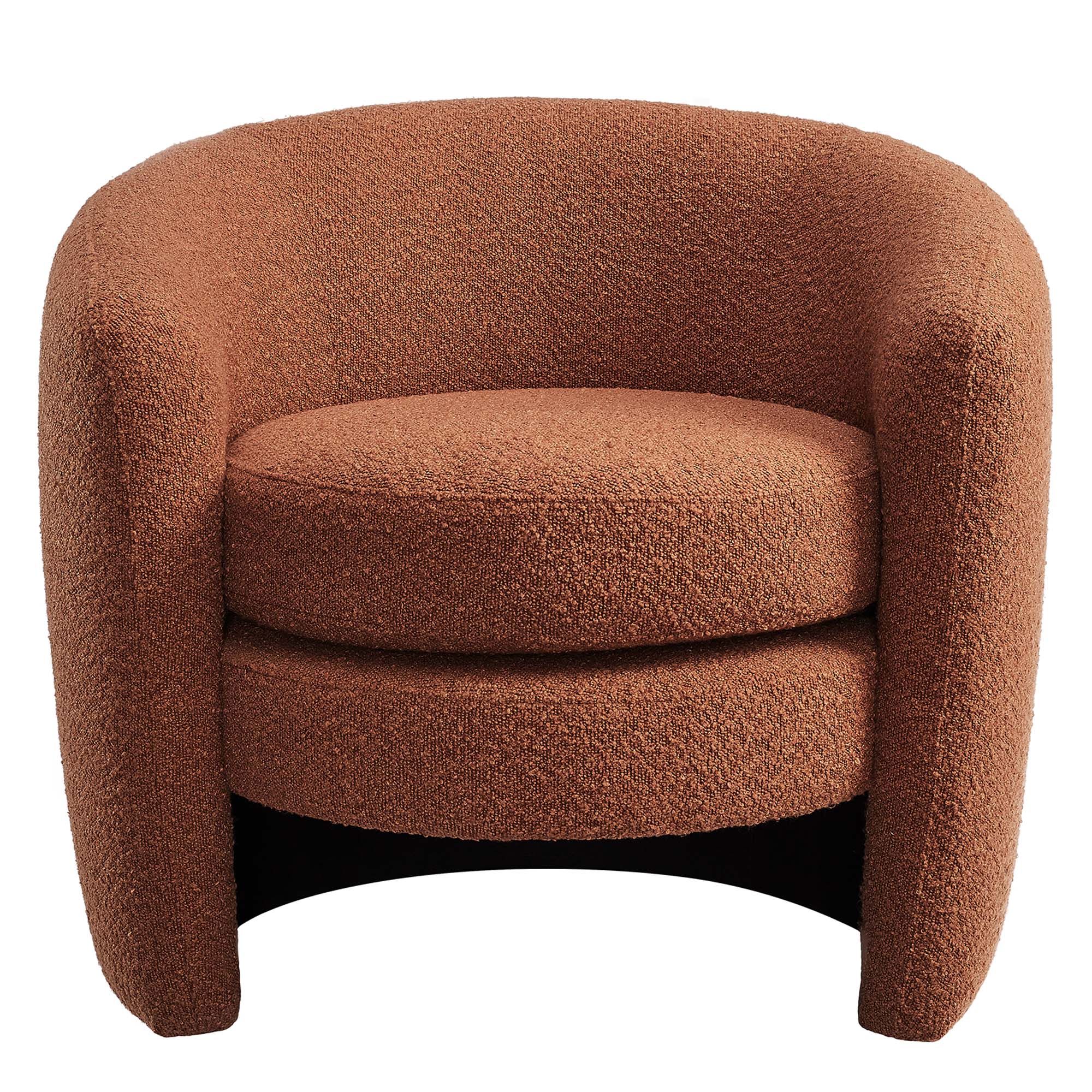 Affinity Upholstered Boucle Fabric Curved Back Armchair