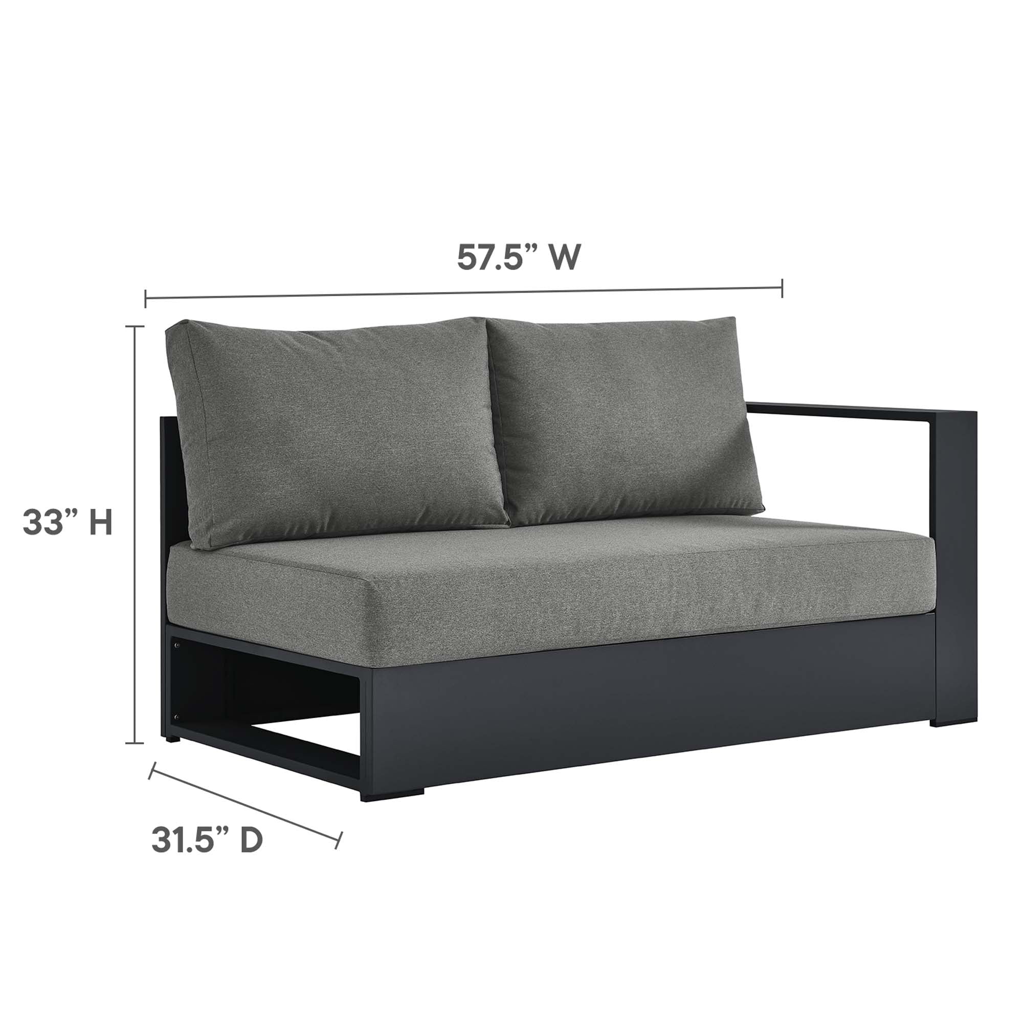 Tahoe Outdoor Patio Powder-Coated Aluminum 3-Piece Sectional Sofa Set