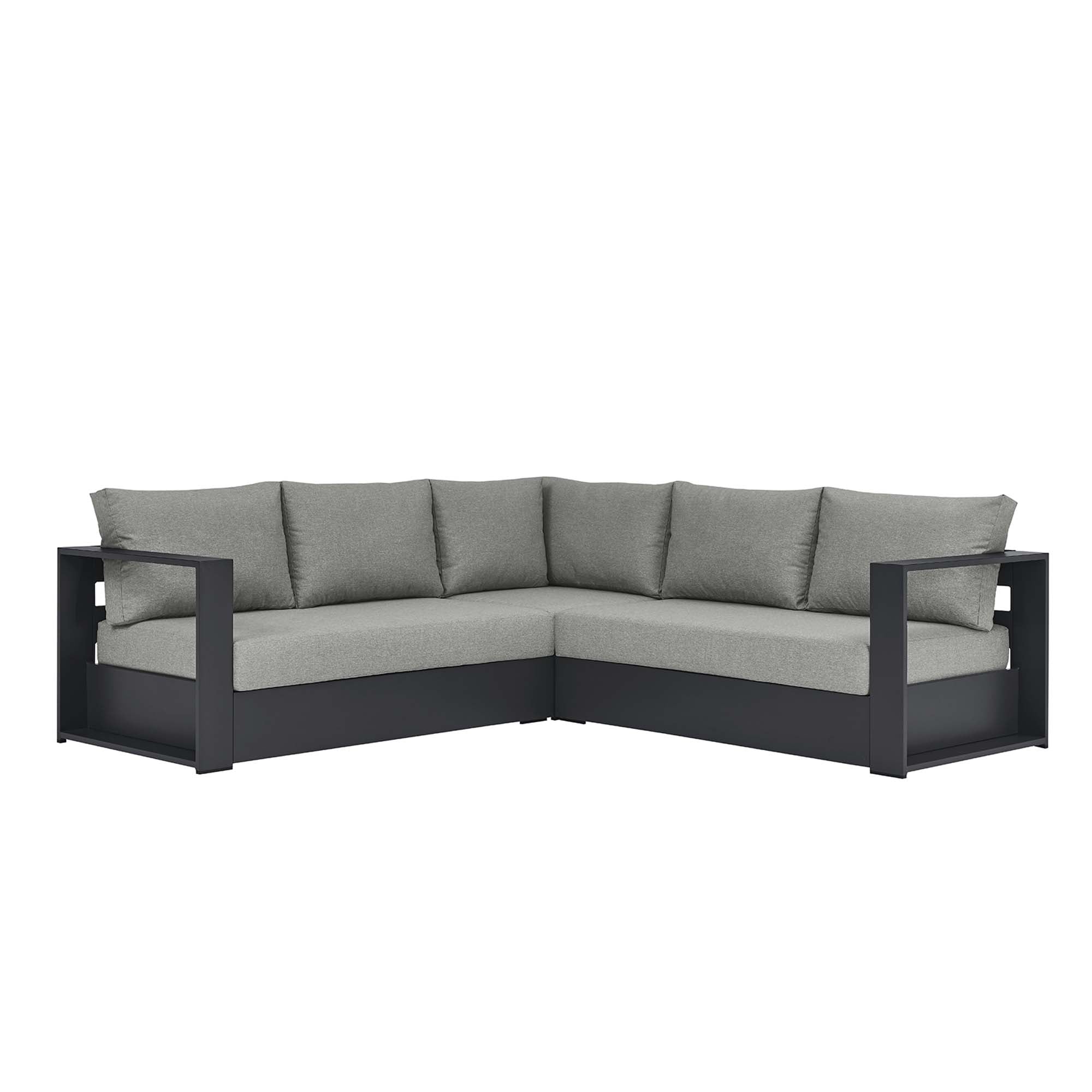 Tahoe Outdoor Patio Powder-Coated Aluminum 3-Piece Sectional Sofa Set