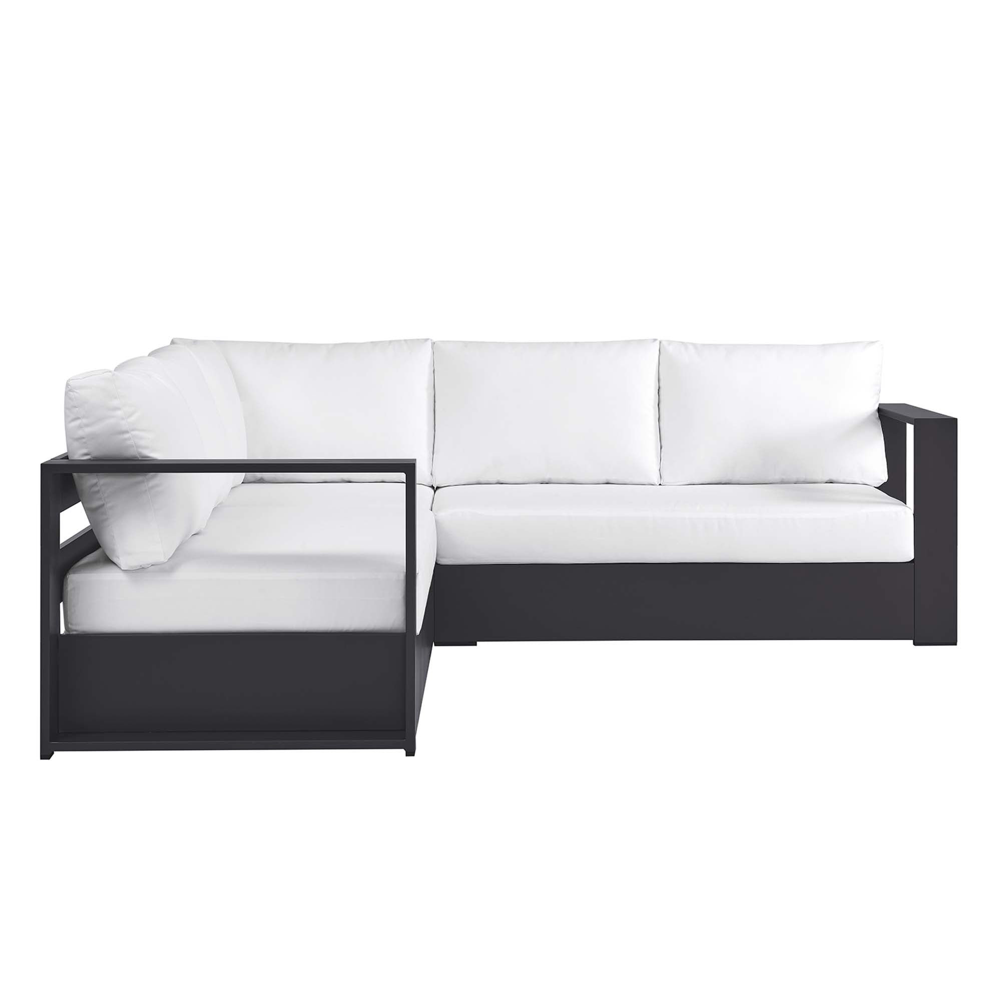 Tahoe Outdoor Patio Powder-Coated Aluminum 3-Piece Sectional Sofa Set