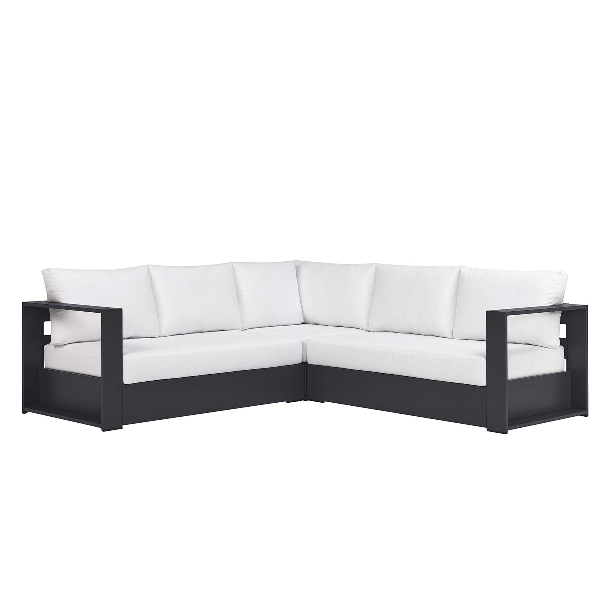 Tahoe Outdoor Patio Powder-Coated Aluminum 3-Piece Sectional Sofa Set