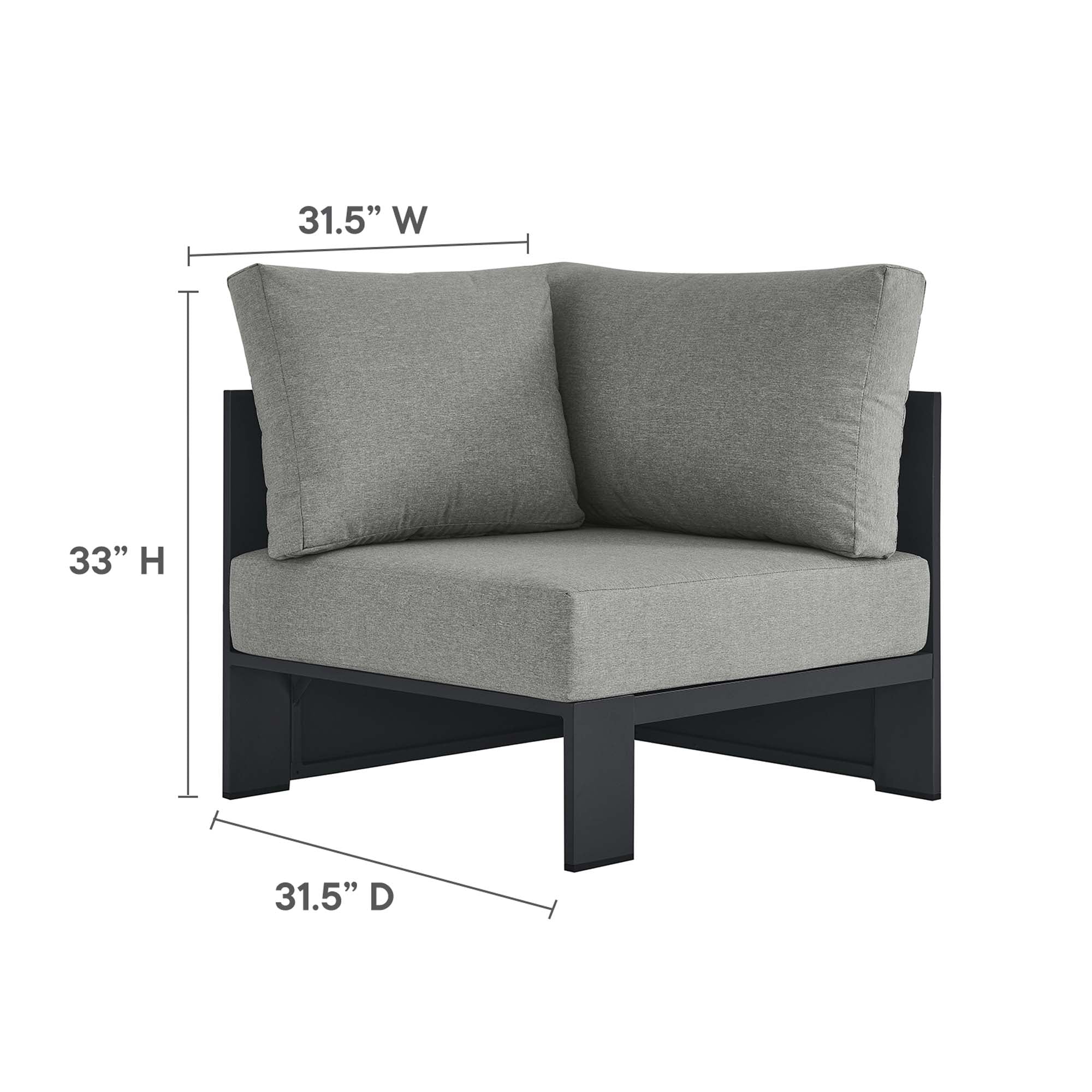 Tahoe Outdoor Patio Powder-Coated Aluminum 5-Piece Sectional Sofa Set